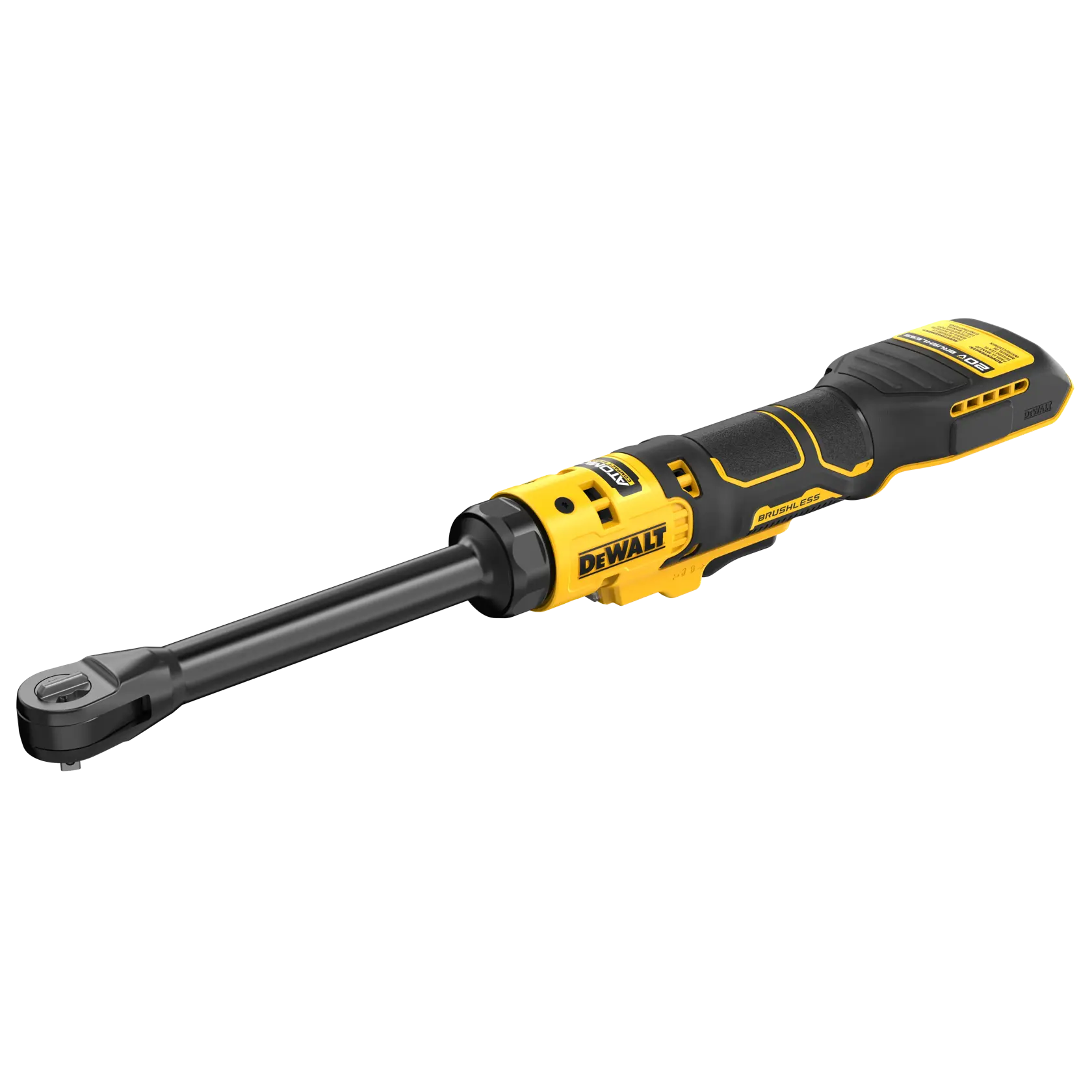 DEWALT extended ratchet from the top at a slight angle