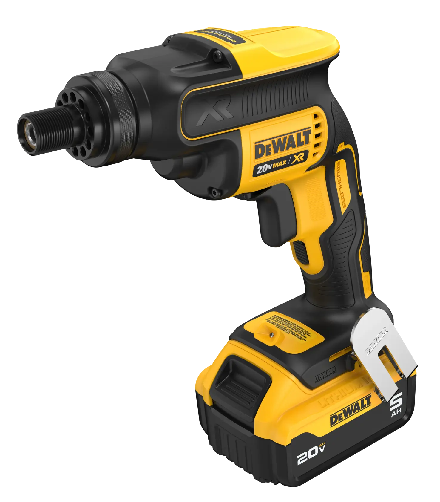 Front angle of the 20V MAX* XR Screw Gun with Threaded Clutch Housing Kit