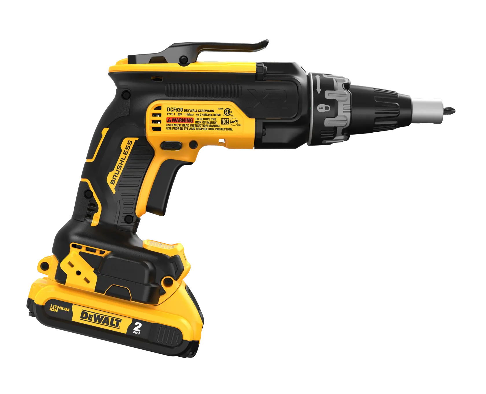 DEWALT® 20V MAX* Cordless Brushless Drywall Screwgun with (2) 2.0 Ah Batteries with Charger thumbnail 4
