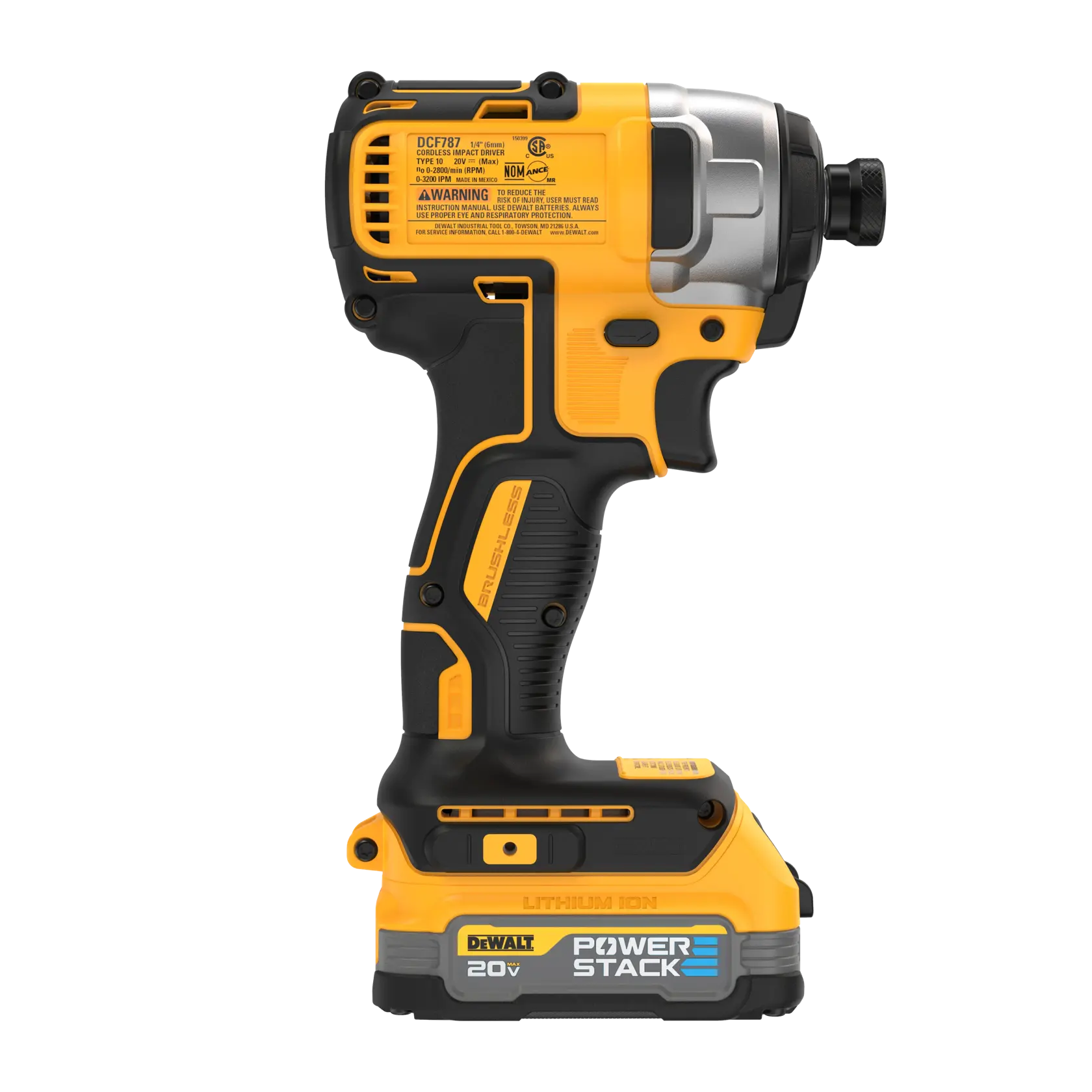 DEWALT 20V MAX* Brushless Cordless 1/4 in. Impact Driver Kit With DEWALT POWERSTACK™ thumbnail 4