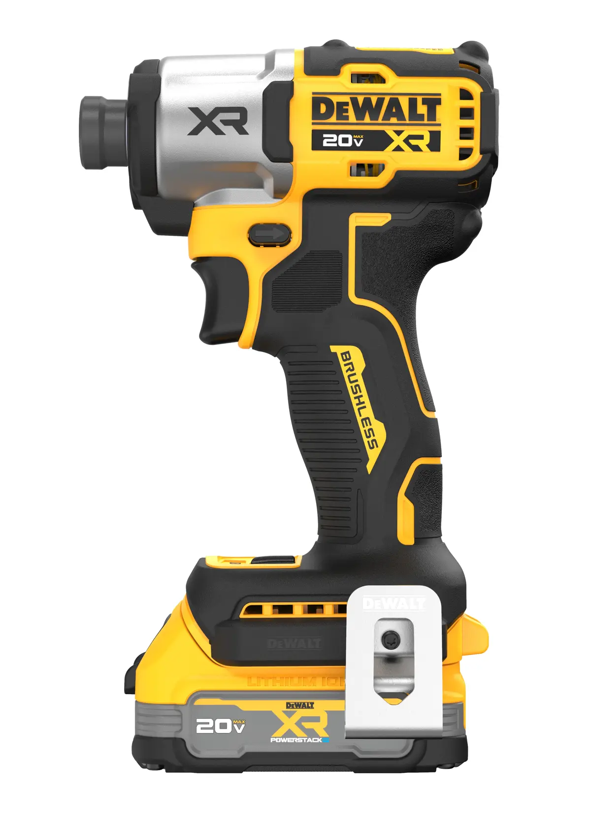 Side angle of the 1/4“ 3-Speed Impact Driver Kit on white