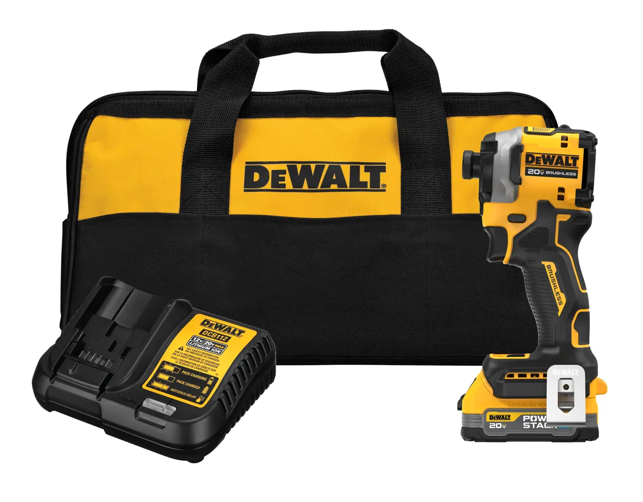 ATOMIC 20V MAX Brushless Cordless 3-Speed 1/4-in Impact Driver Kit with DEWALT POWERSTACK