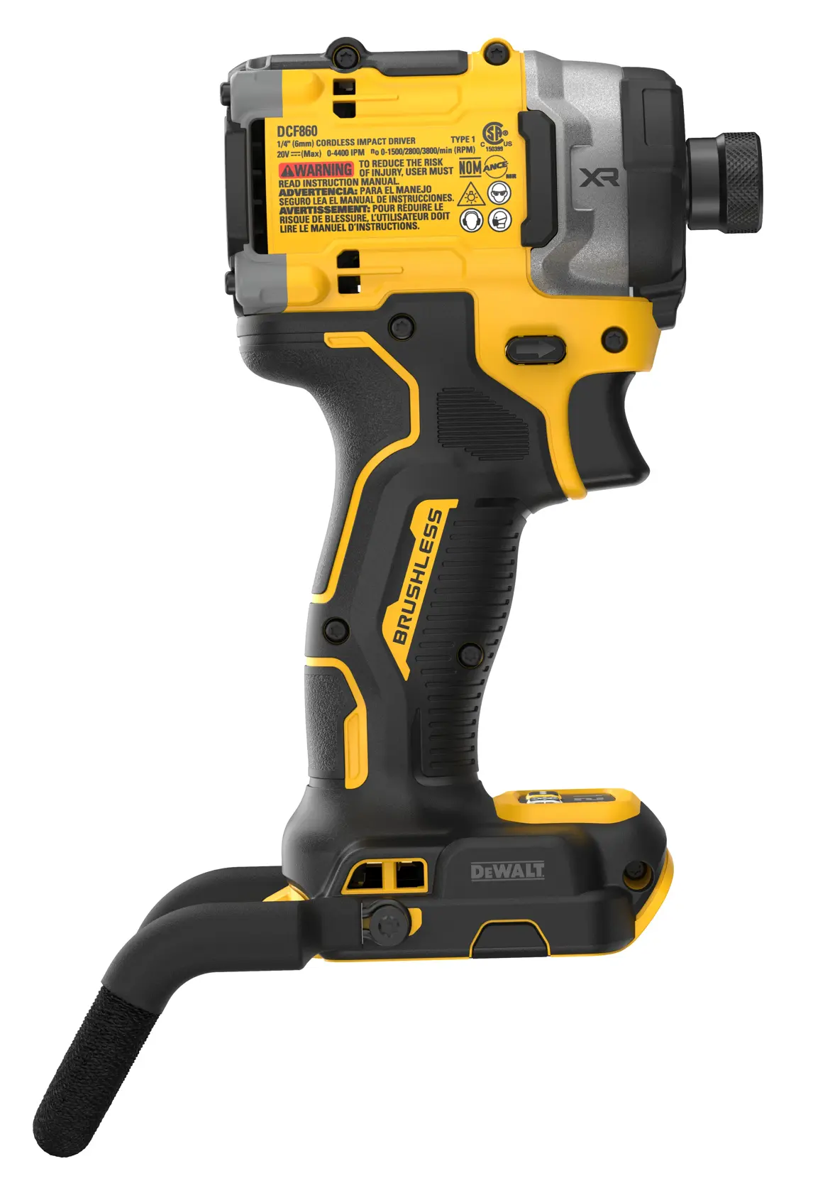DEWALT® 20V MAX* XR® Brushless Cordless 3-Speed High Torque 1/4-in. Impact Driver With LANYARD READY™ Attachment Point (Tool Only) thumbnail 5
