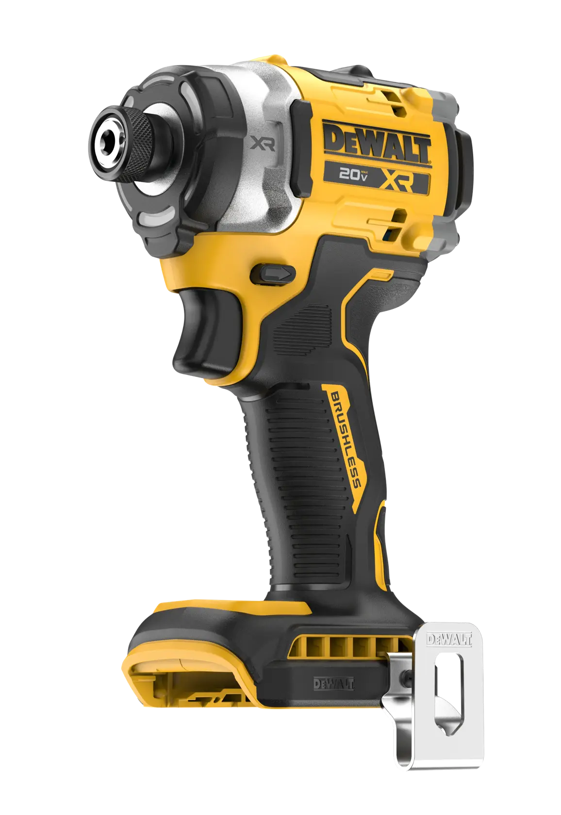 DEWALT 20V MAX  XR(®) 3-Speed High Torque 1/4 in. Impact Driver front side angled view (Tool Only)