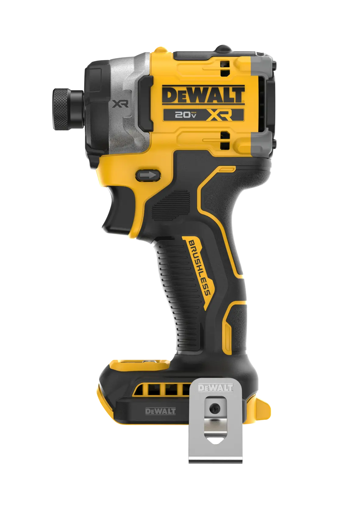 DEWALT 20V MAX  XR(®) 3-Speed High Torque 1/4 in. Impact Driver front side flat view (Tool Only)