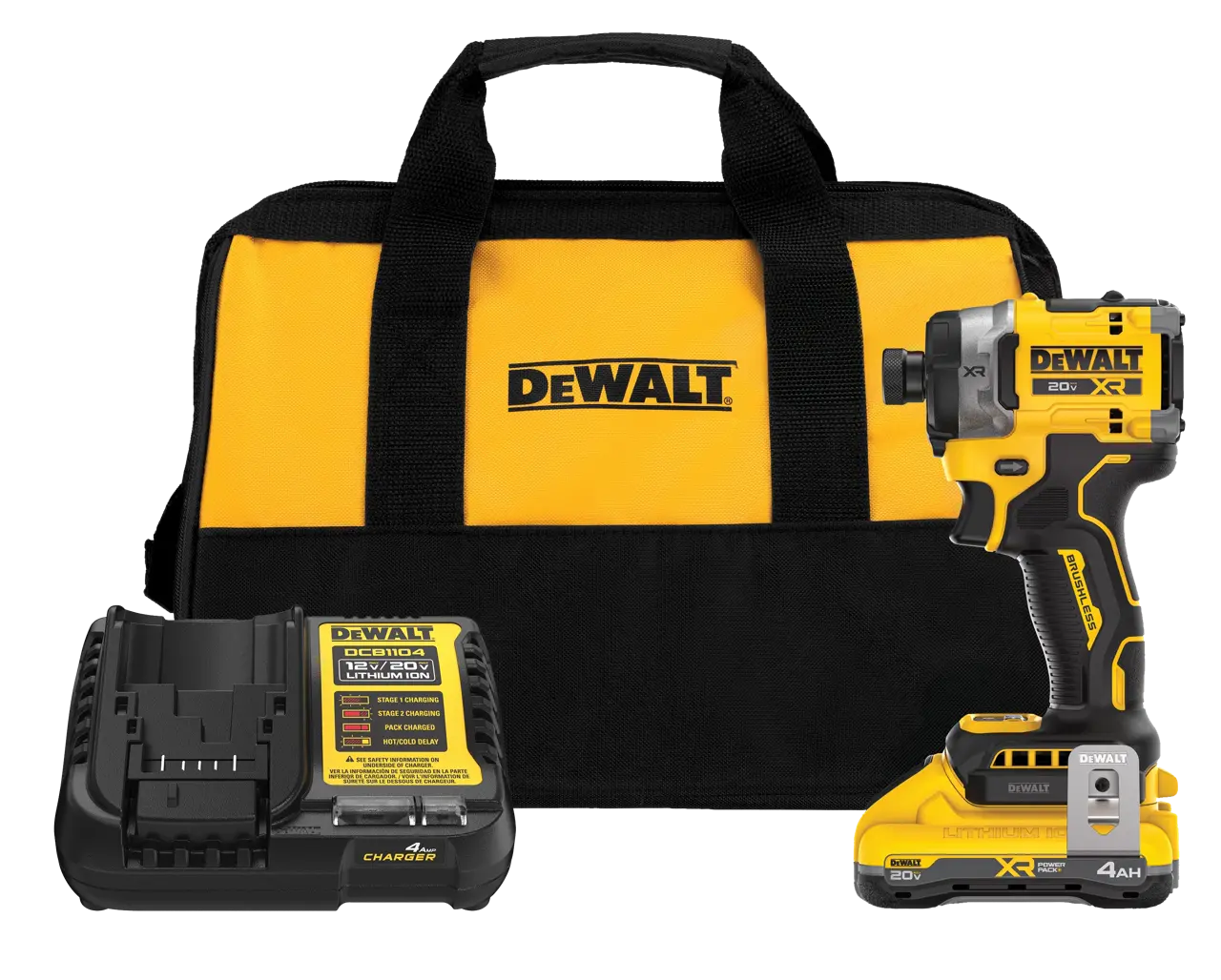 20V MAX XR Brushless Cordless 3-Speed High Torque 1/4-in Impact Driver with (1) 4.0Ah Battery