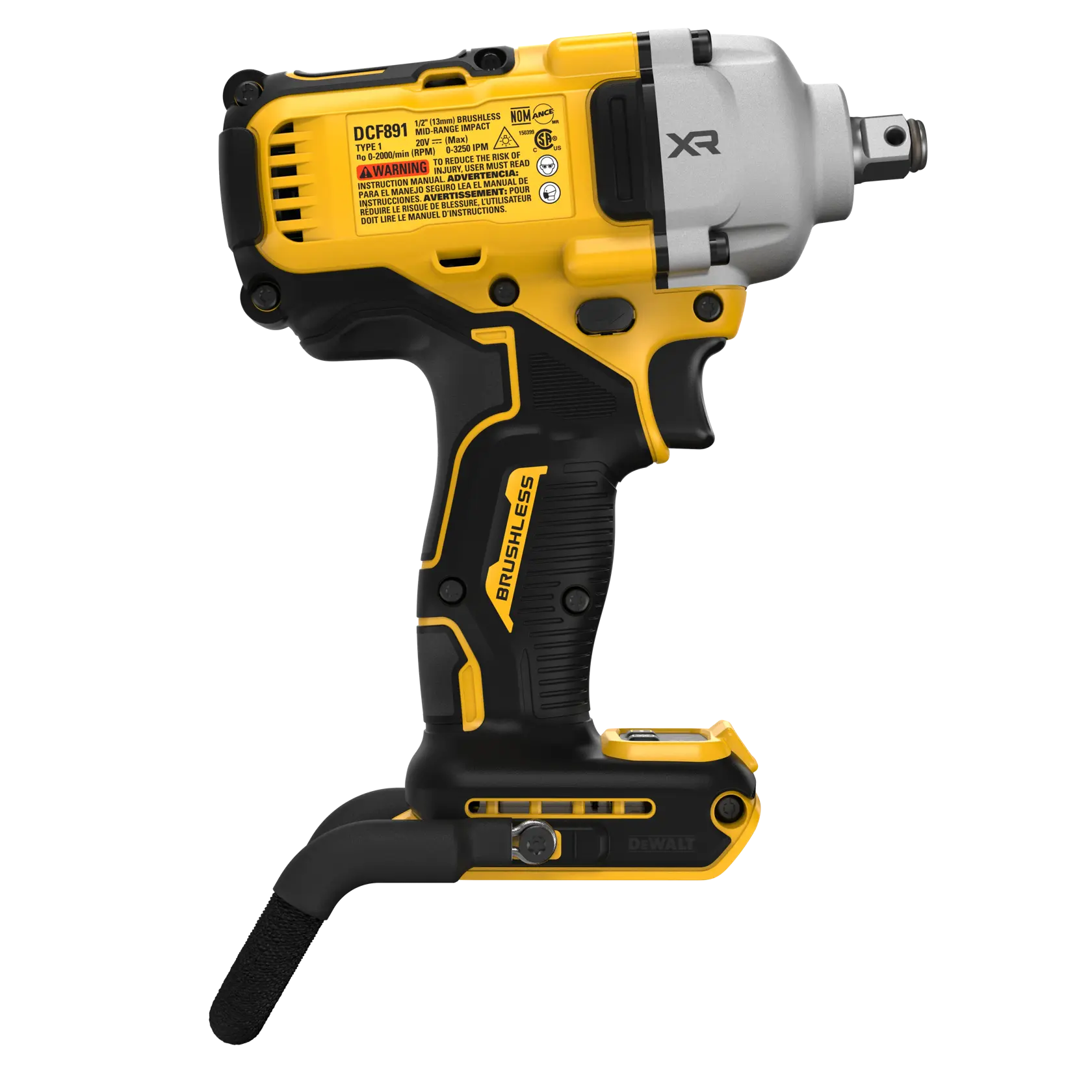 DEWALT® 20V MAX* XR® 1/2-in. Mid-Range Impact Wrench With LANYARD READY™ Attachment Point (Tool Only) thumbnail 4