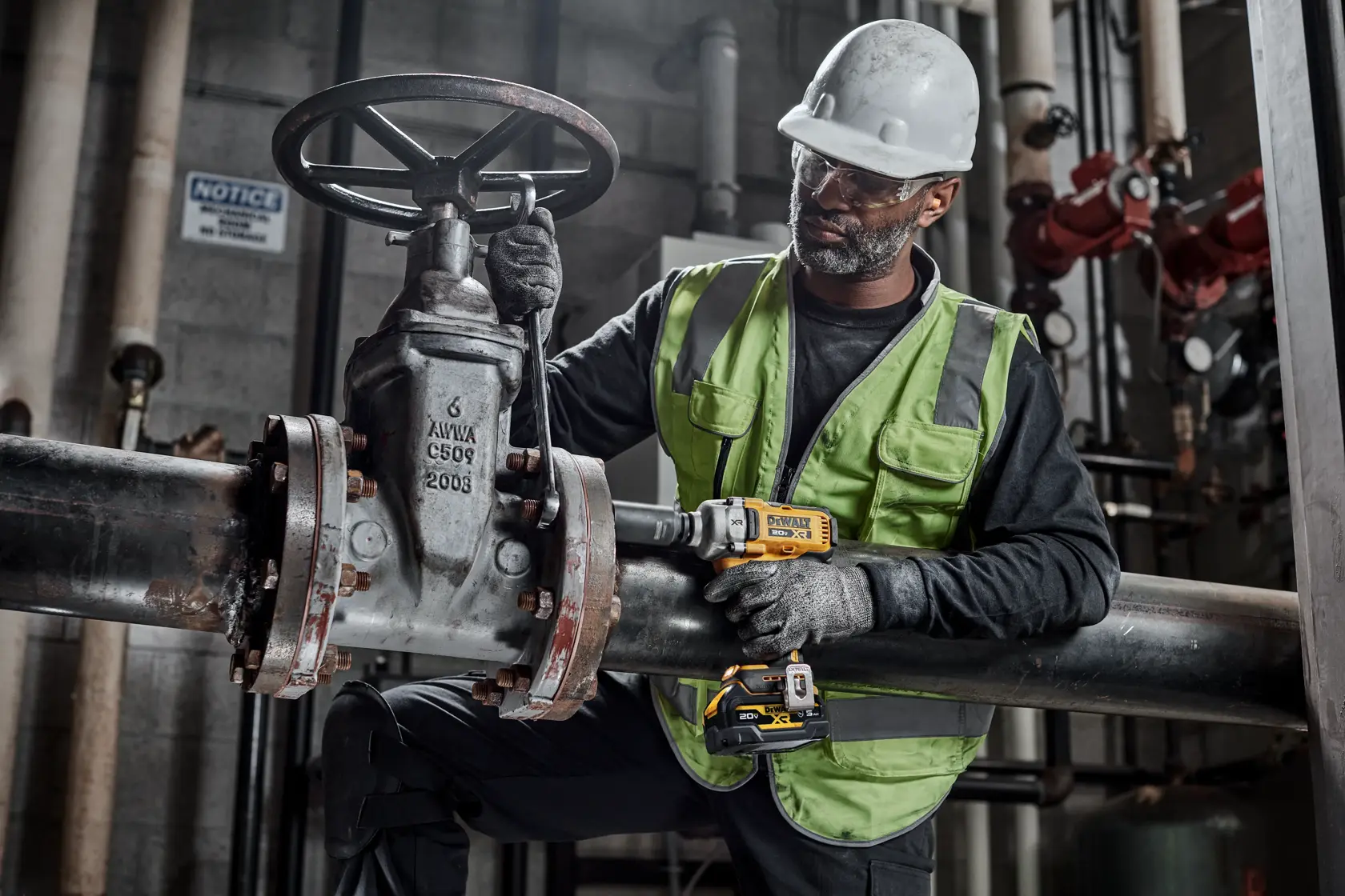 DEWALT® 20V MAX* XR® 1/2-in. Mid-Range Impact Wrench with Hog Ring Anvil and Oil-Resistant Batteries Kit