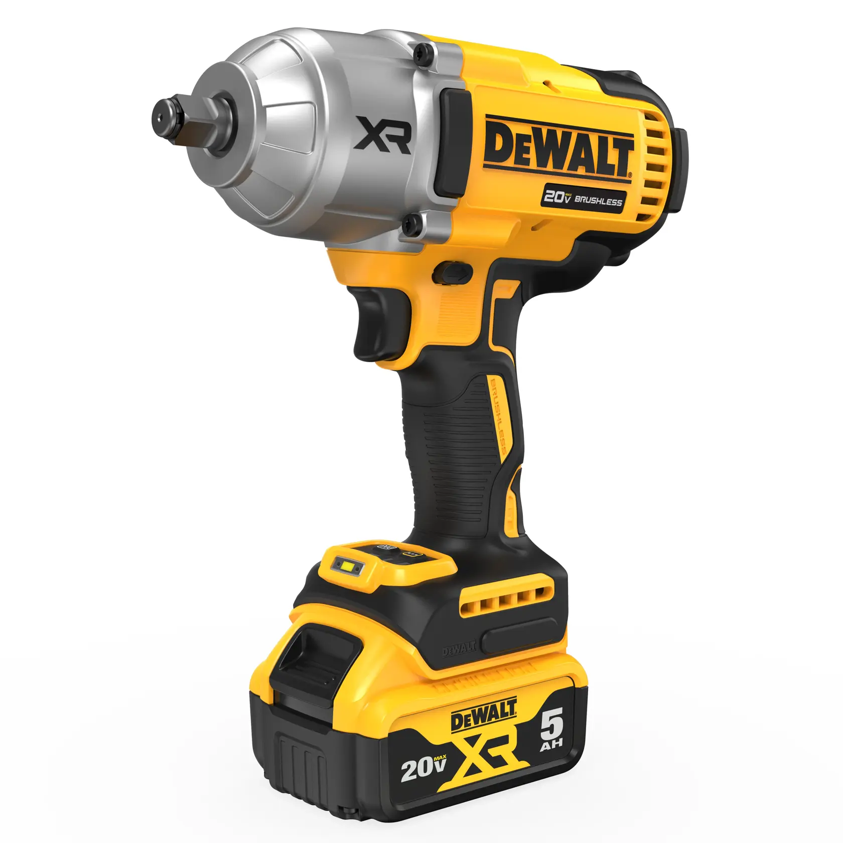 DEWALT® 20V MAX* XR 1/2-in. High Torque Impact Wrench with Hog Ring Anvil Kit with (2) 5.0 Ah Batteries & Charger Kit
