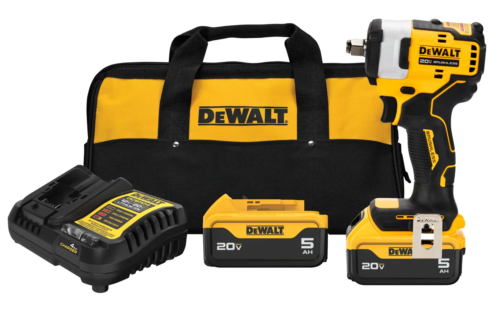 20V MAX* 1/2 in. Cordless Impact Wrench with Hog Ring Anvil Kit with DCB205 20V MAX* 5 Ah Battery