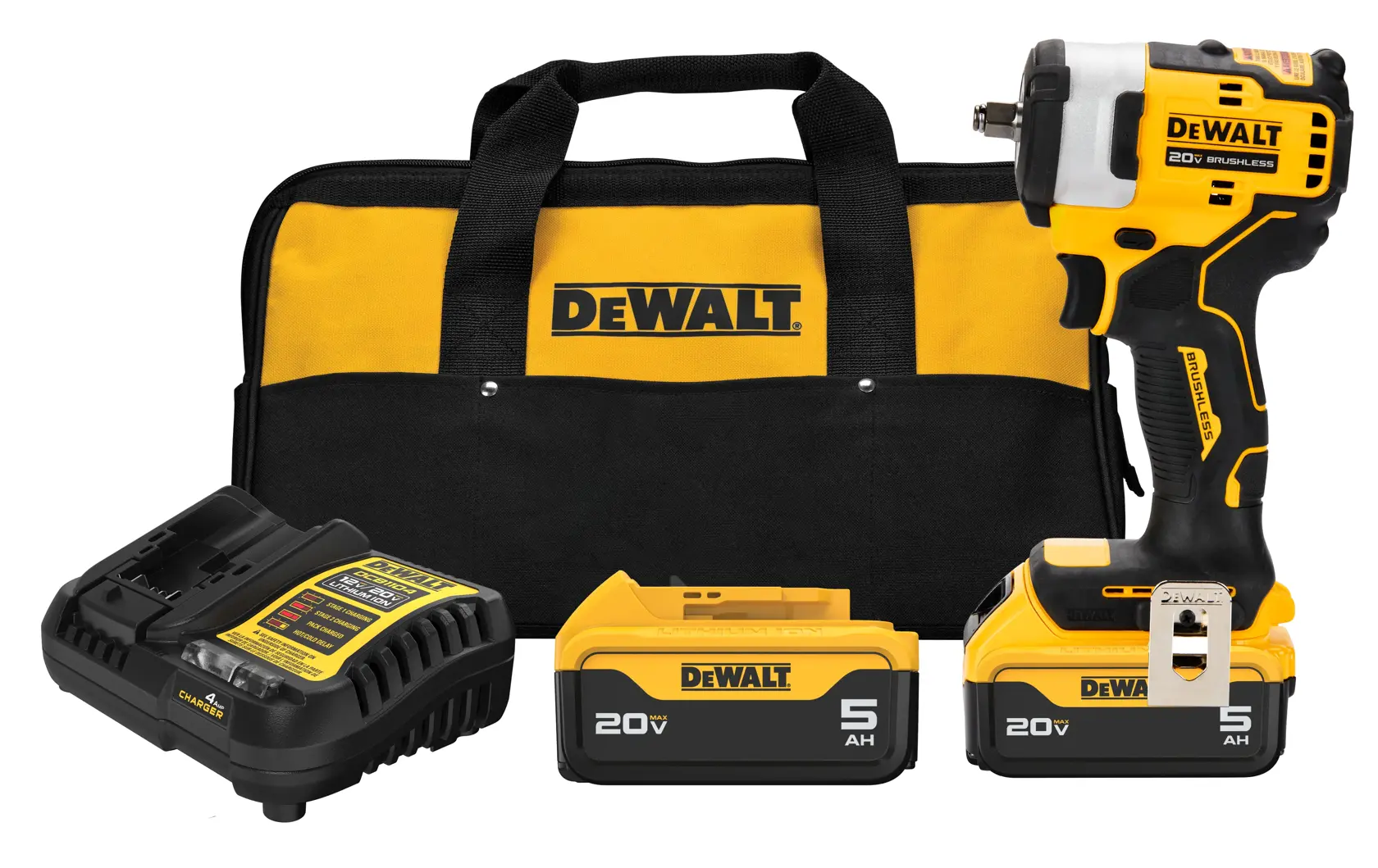 20V MAX* 3/8 in. Cordless Impact Wrench with Hog Ring Anvil Kit with DCB205 20V MAX* 5 Ah Battery