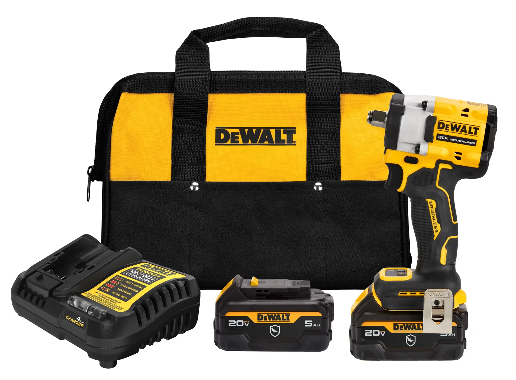 DEWALT® ATOMIC 20V MAX* 1/2 in Cordless Compact Impact Wrench With Hog Ring Anvil Kit