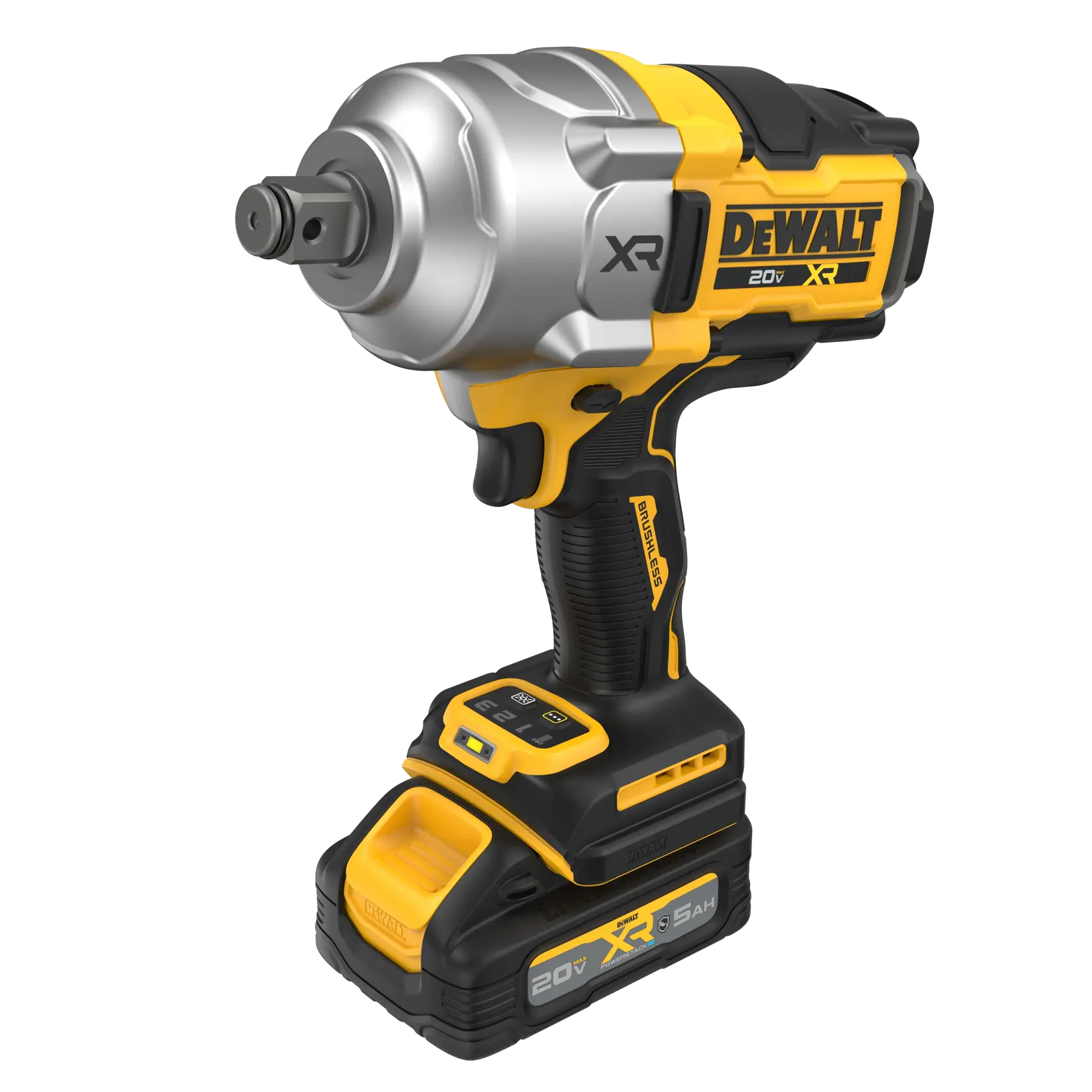 DEWALT 20V MAX XR® High Torque 3/4“ Impact Wrench top front angled view (Tool Only)
