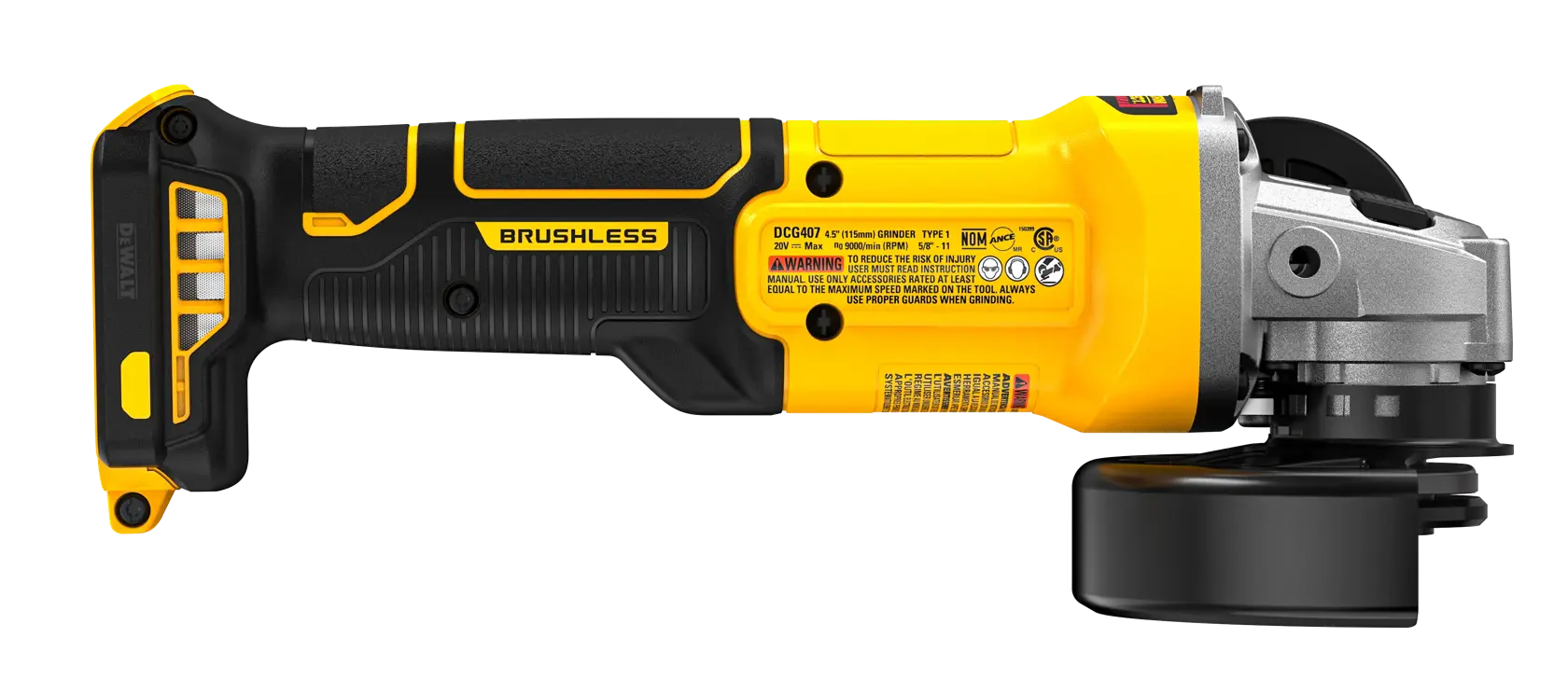 DEWALT® 20V MAX* Brushless Cordless 4 1/2-in. Slide-Switch Grinder (Tool Only) thumbnail 3