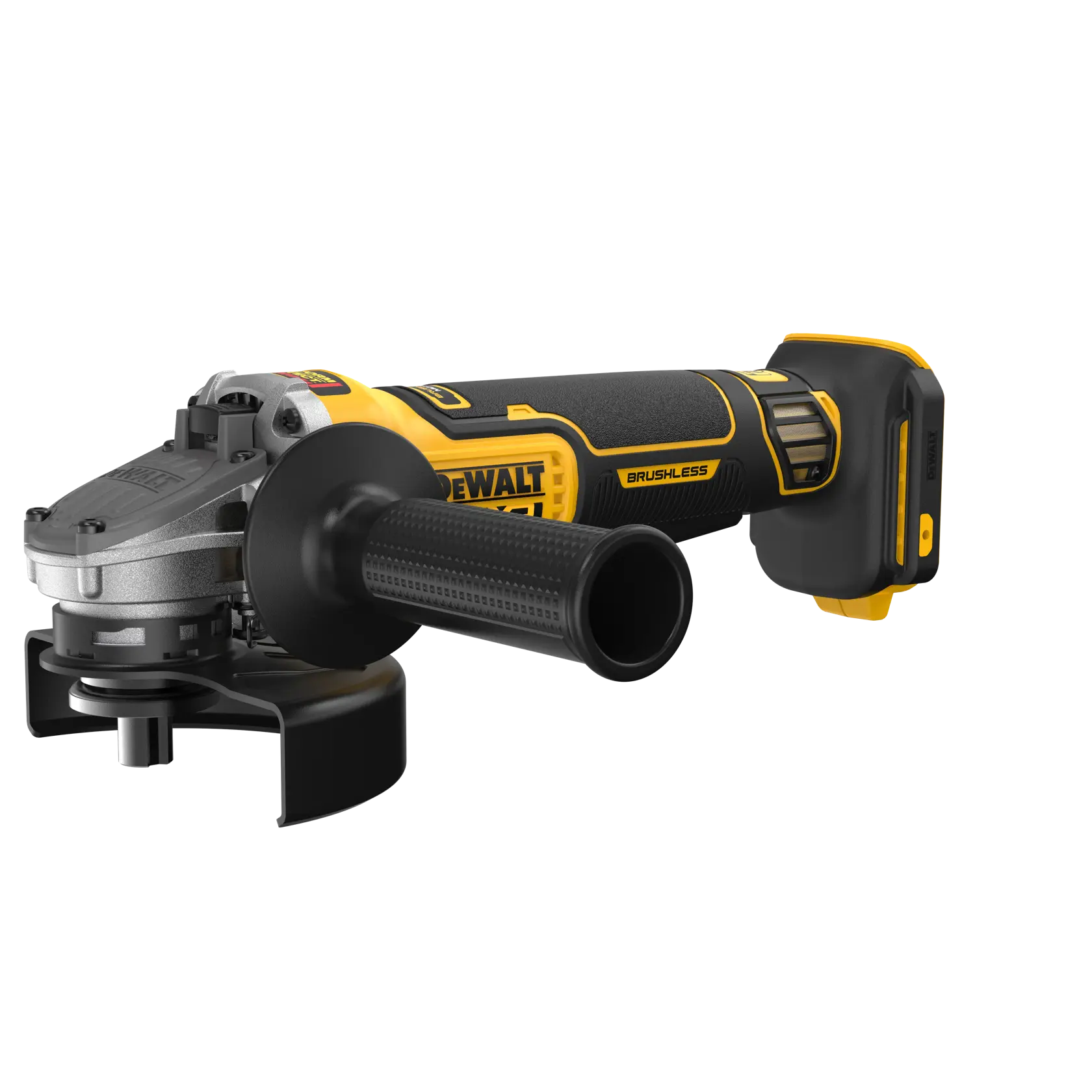DEWALT 20V MAX* XR®  4-1/2 in. - 5 in. Angle Grinder viewed from the front right side on white background