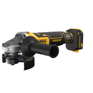 DEWALT 20V MAX* XR® 4-1/2 in.  - 5 in. Variable Speed Paddle Switch Grinder viewed from the front right side on white background