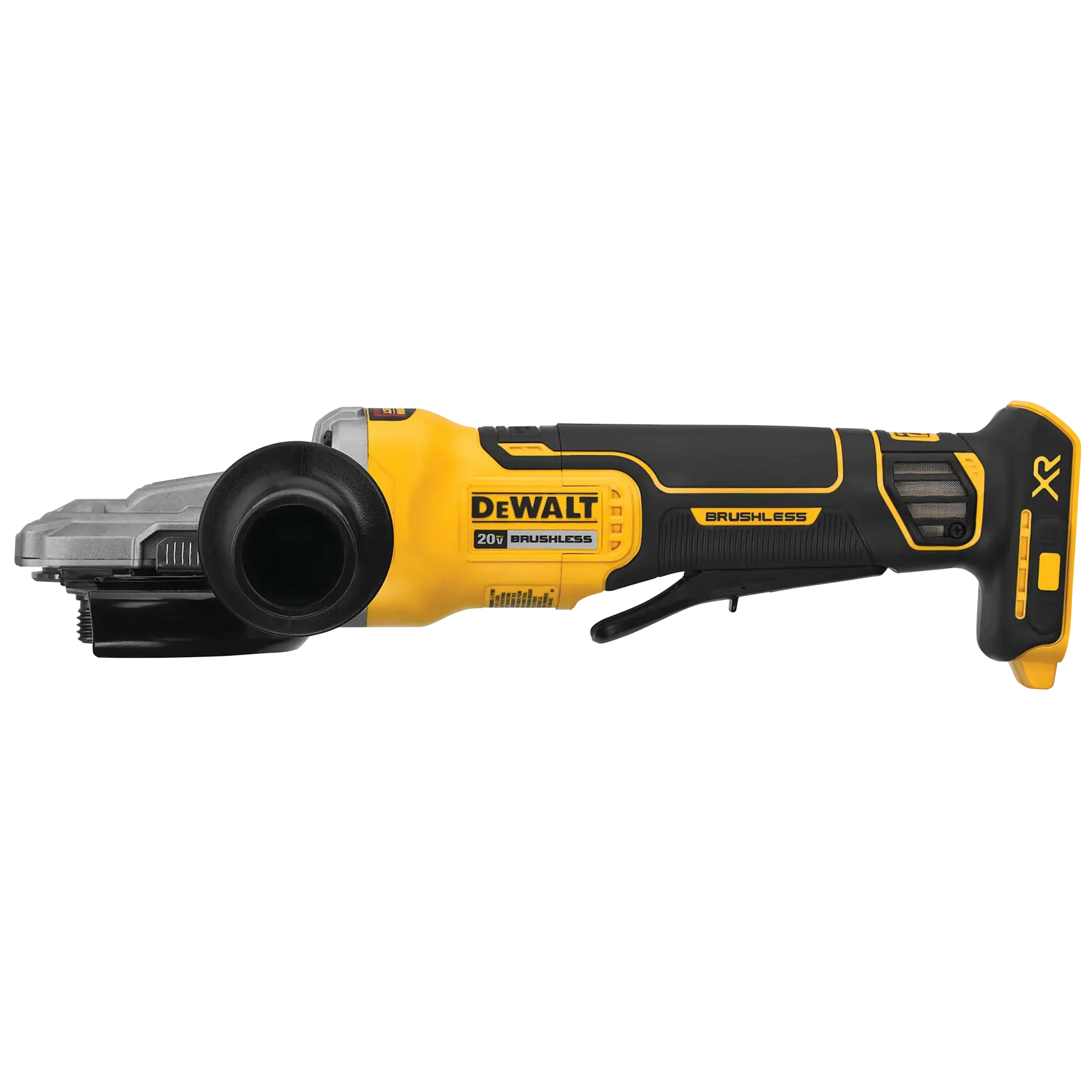 top view of the FLATHEAD PADDLE SWITCH SMALL ANGLE GRINDER WITH KICKBACK BRAKE