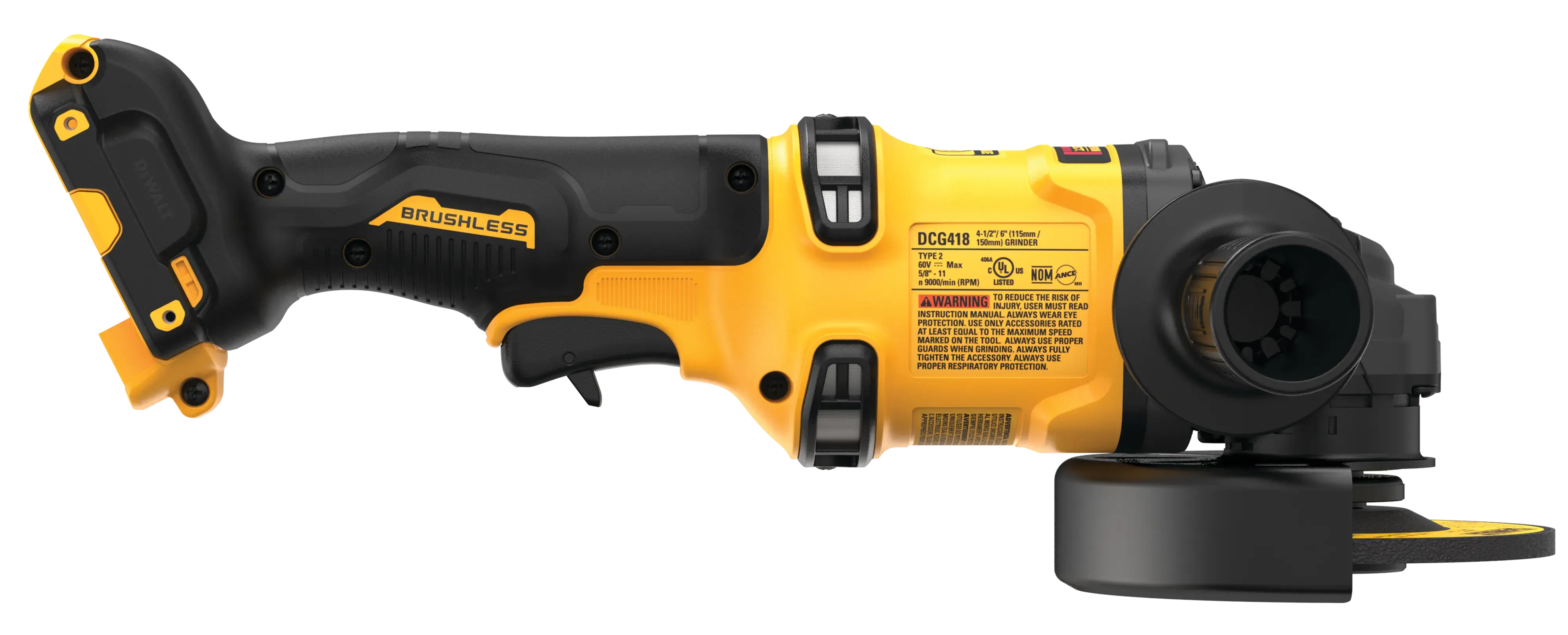 DEWALT® 60V MAX* Brushless Cordless 4-1/2-in. - 6-in. Grinder with KICKBACK BRAKE (Tool Only) thumbnail 4
