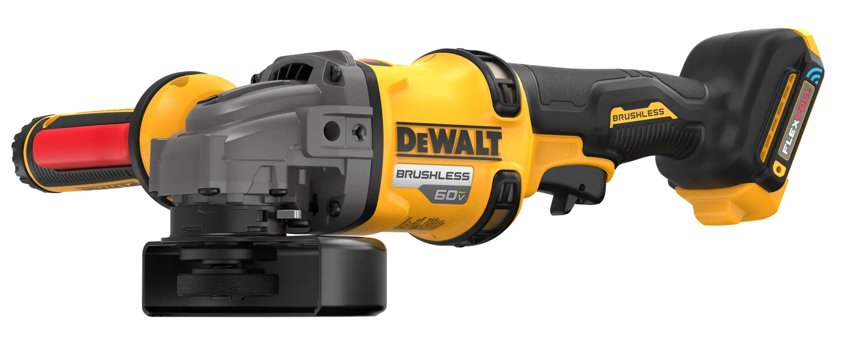 4-1/2“ - 6“ Side Handle Detect Small Angle Grinder viewed from the front right side on white background