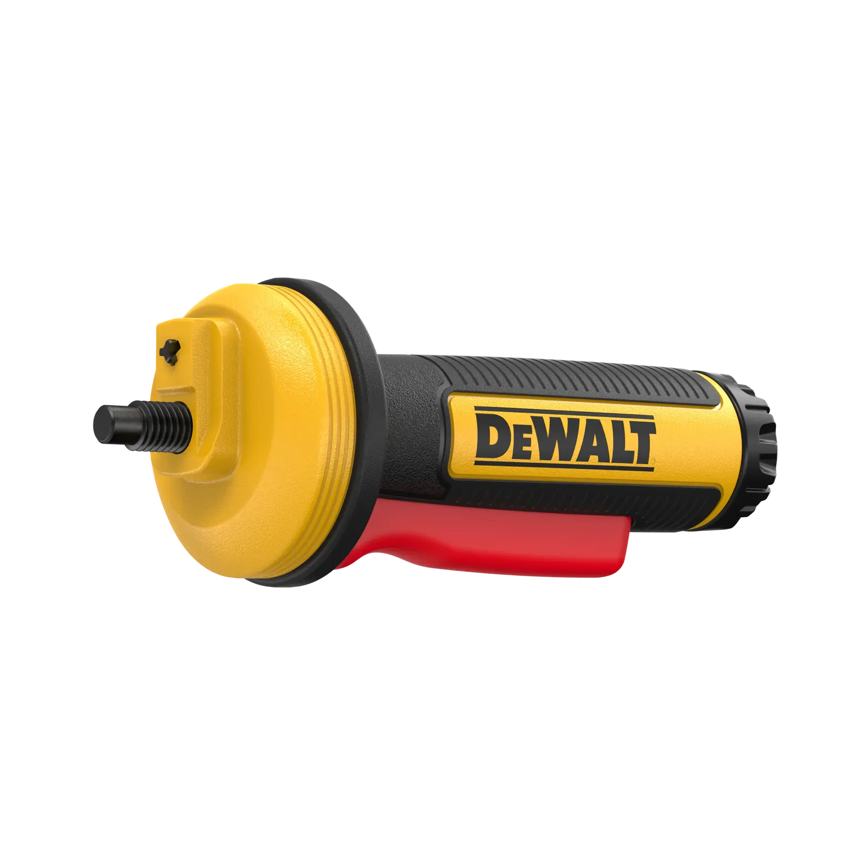 DEWALT Accessory Side Handle For DCG418SHD viewed straight on showing the left side on white background