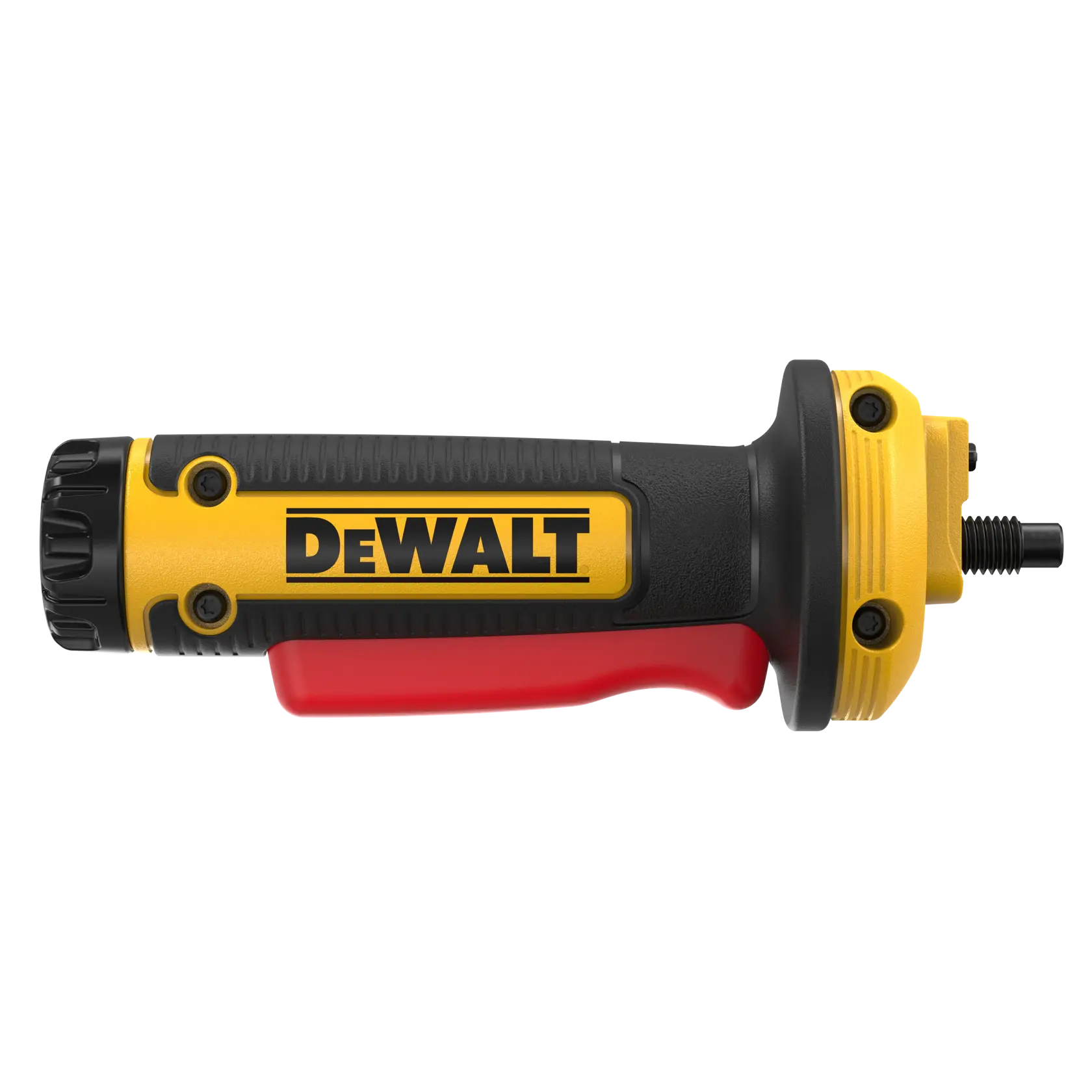 DEWALT Accessory Side Handle For DCG418SHD viewed from top right angle on white background