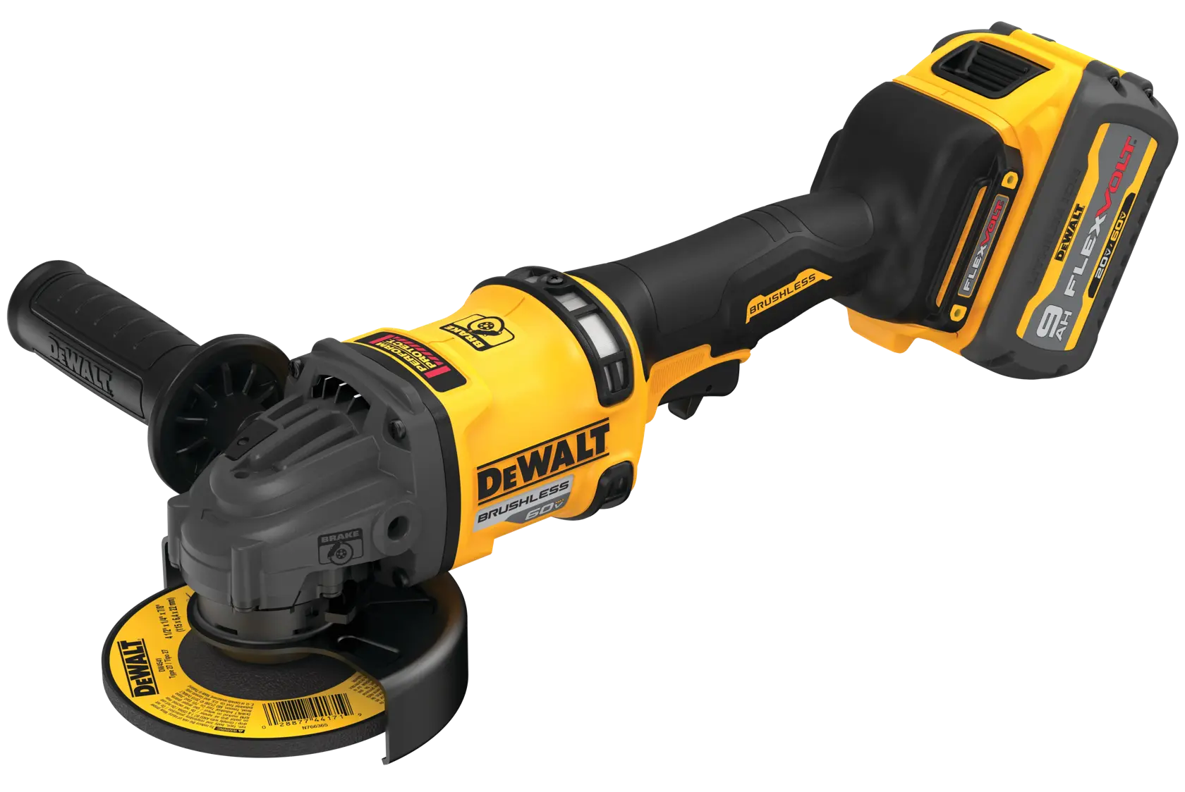 top view of the the 6 IN.CORDLESS GRINDER WITH KICKBACK BRAKE