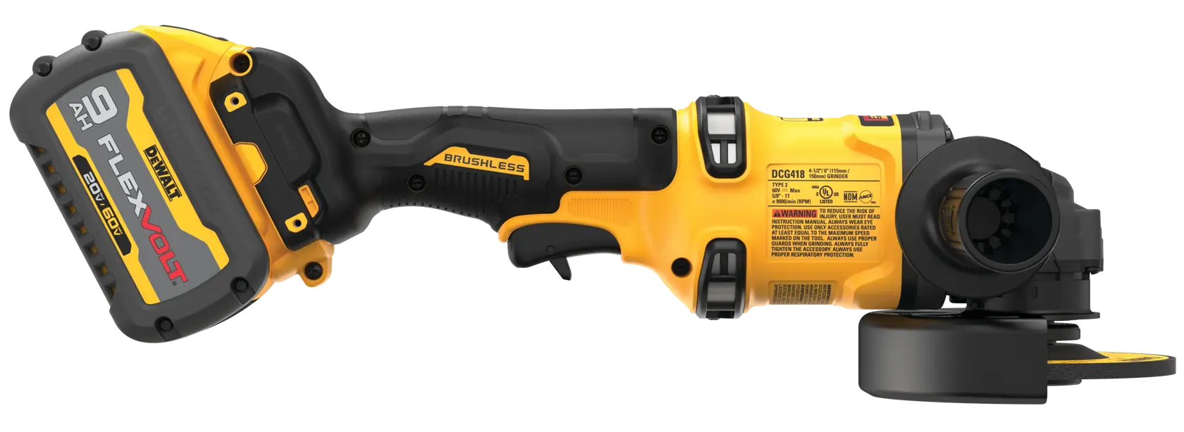 DEWALT® 60V MAX* Brushless Cordless 4-1/2-in. - 6-in. Grinder with KICKBACK BRAKE™ Kit thumbnail 4