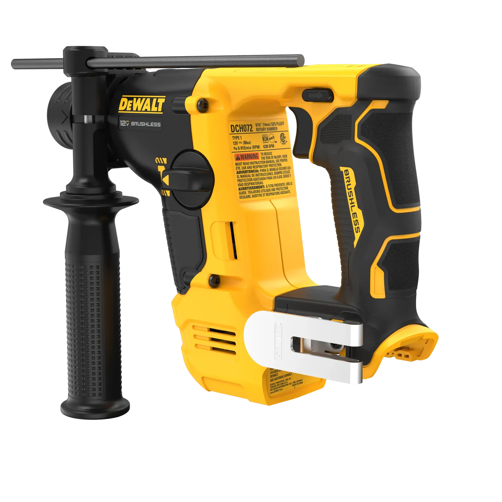 DEWALT 12V MAX* XTREME Cordless Brushless 9/16 in SDS+ Rotary Hammer Drill Kit (1) Lithium Ion Battery with Charger thumbnail 5