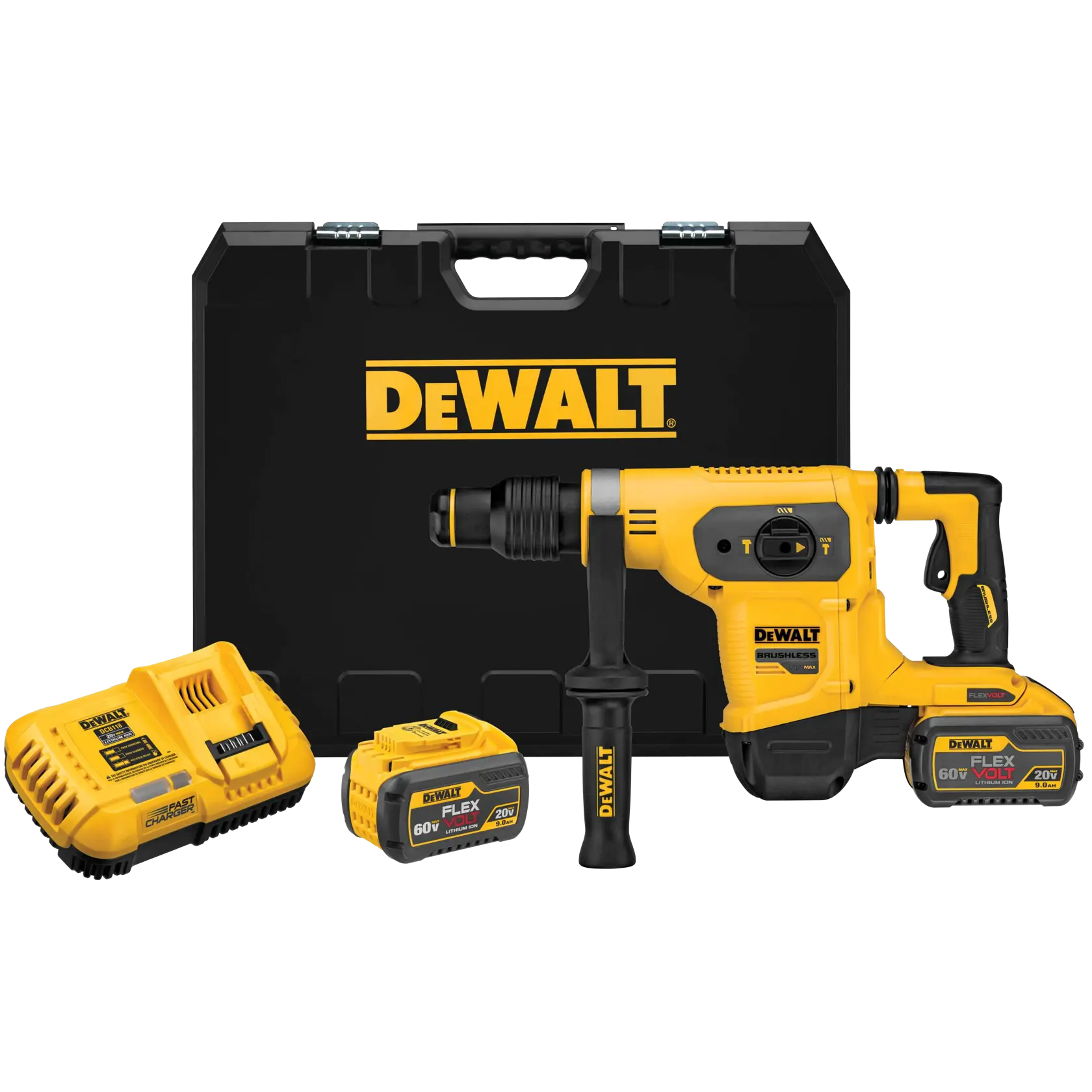 Brushless SDS MAX combination rotary hammer with its complete kit