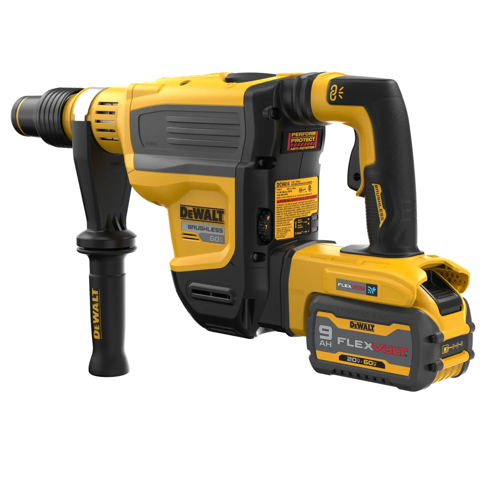 DEWALT® FLEXVOLT 60V MAX* Brushless Cordless SDS MAX 1-3/4-in. (44mm) Combination Rotary Hammer Drill with (2) 9.0 Ah Batteries and Charger thumbnail 5