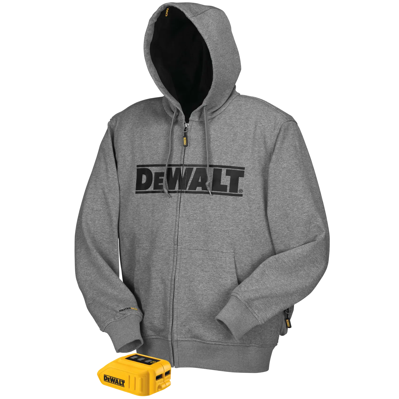 DEWALT 20V MAX* Gray Heated Hoodie (Hoodie and Adaptor Only)