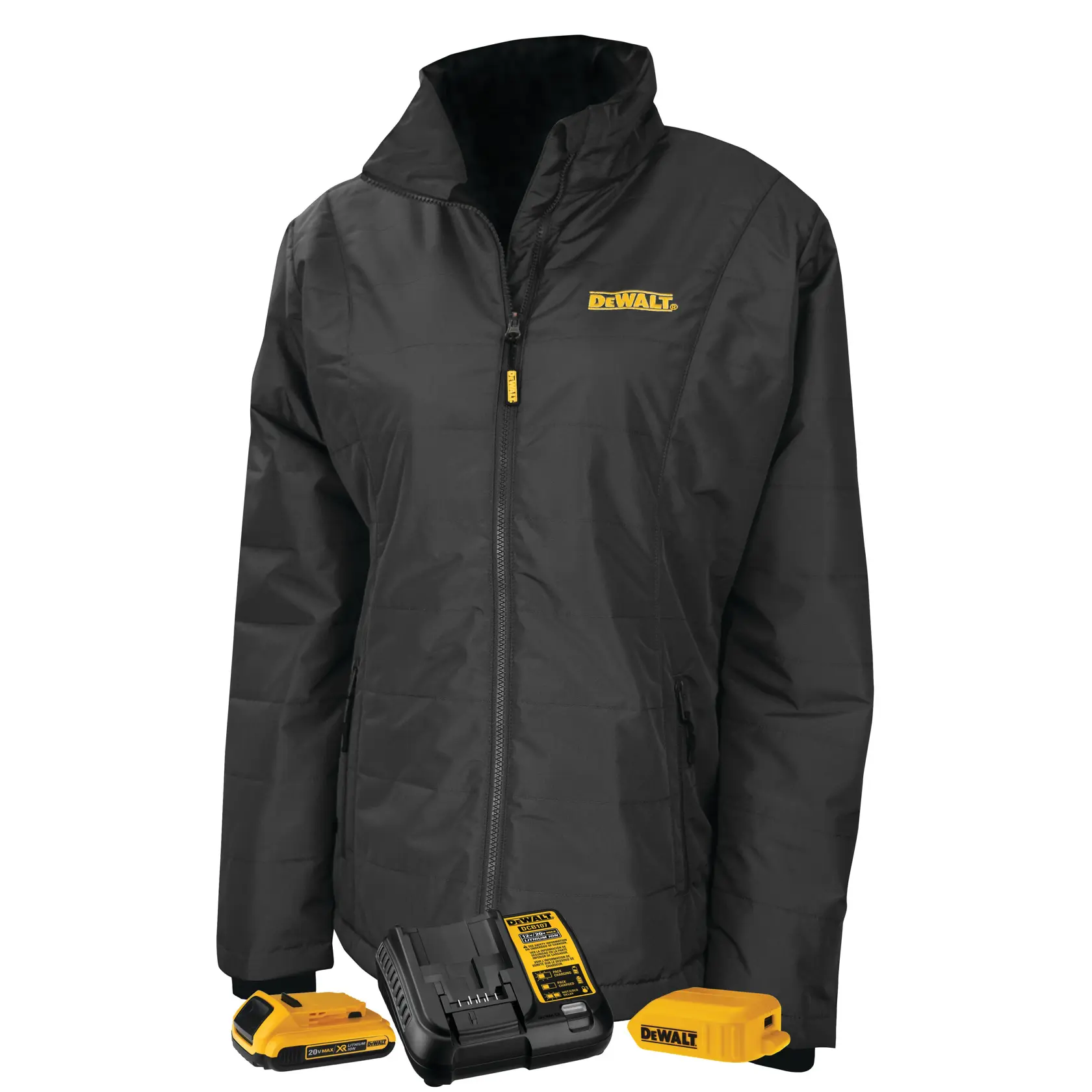 DEWALT® Women's Black Quilted Heated Jacket Kit