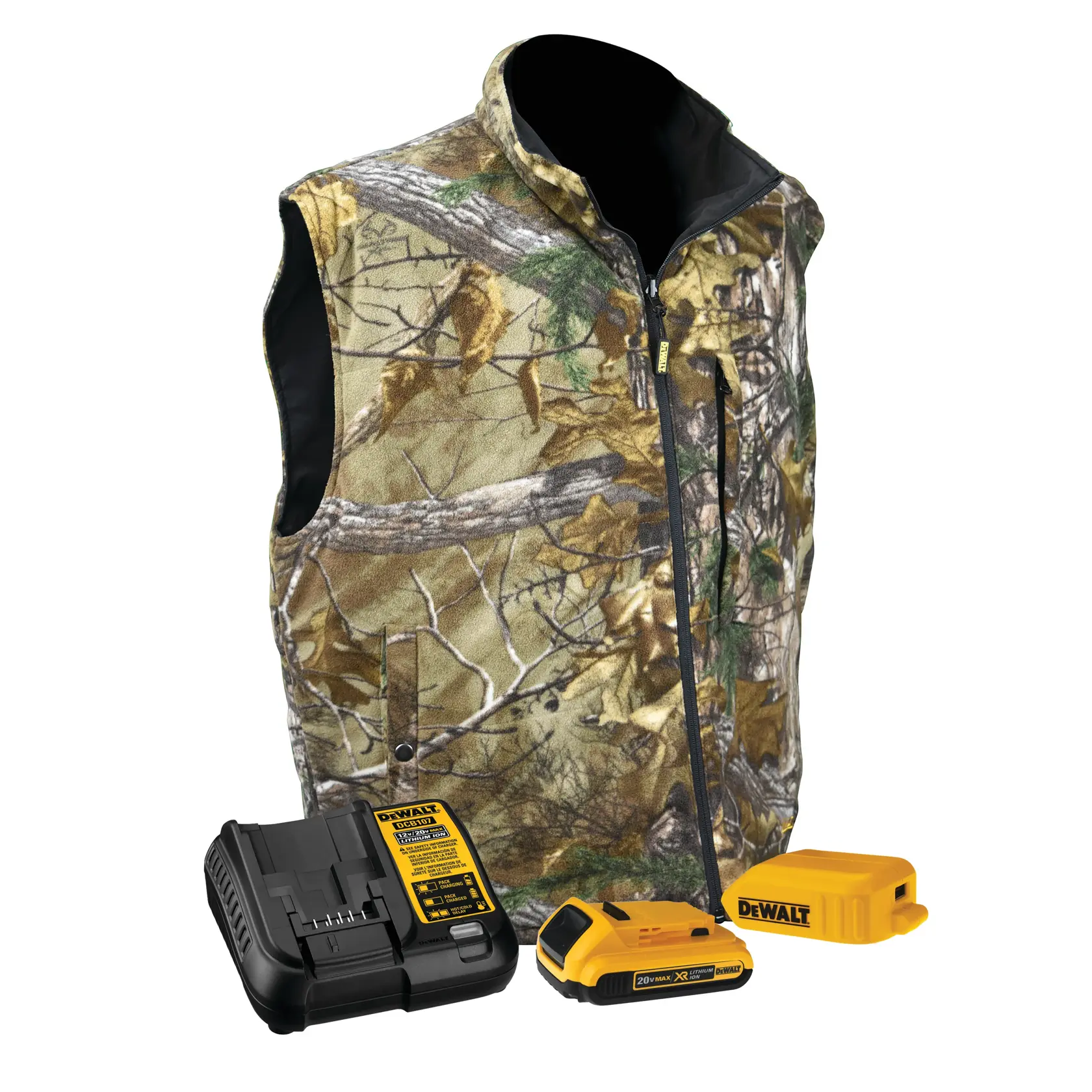 REALTREE XTRA camouflage fleece heated vest with its complete kit