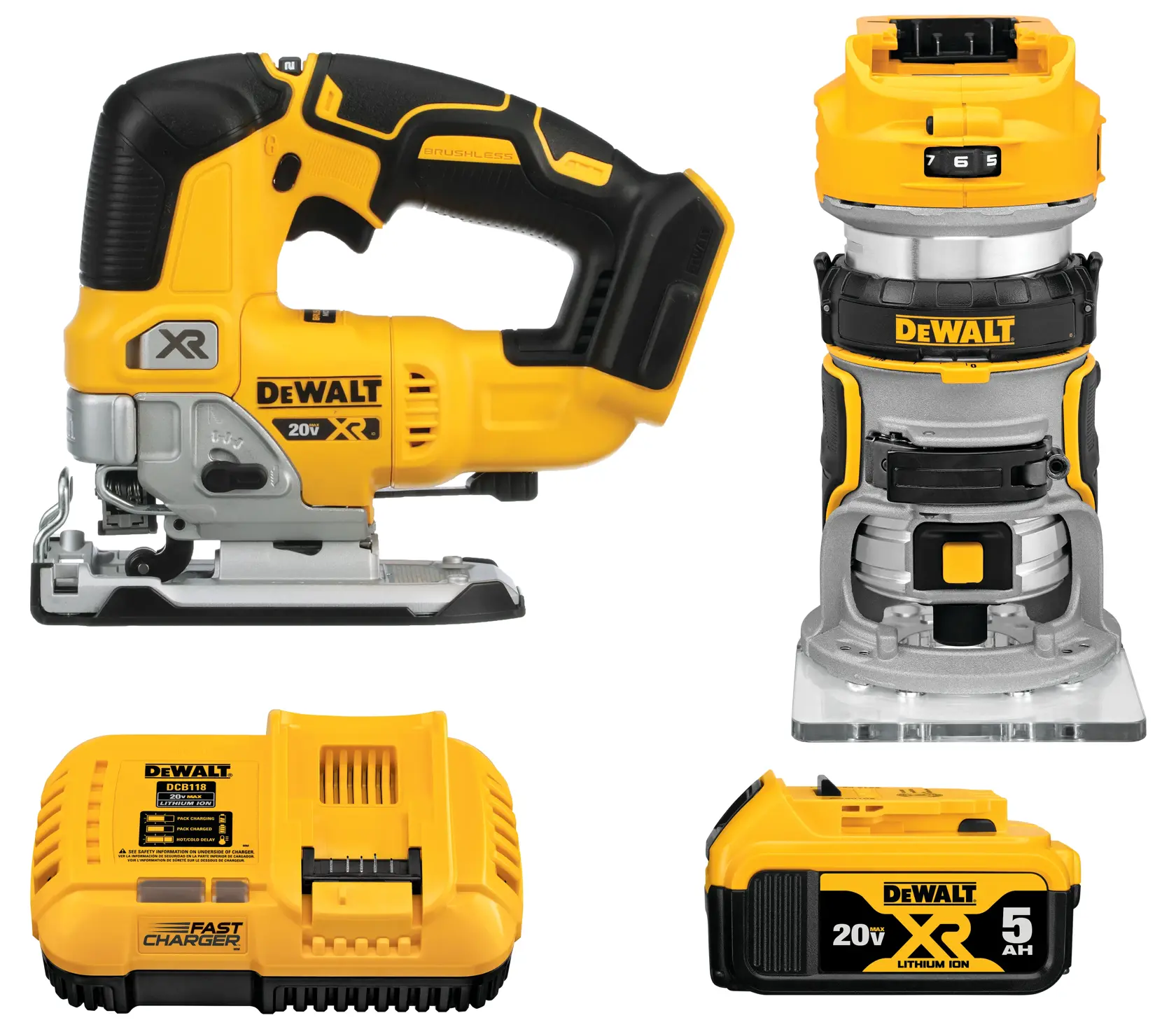 Brushless Cordless 2 Tool Woodworking Kit.