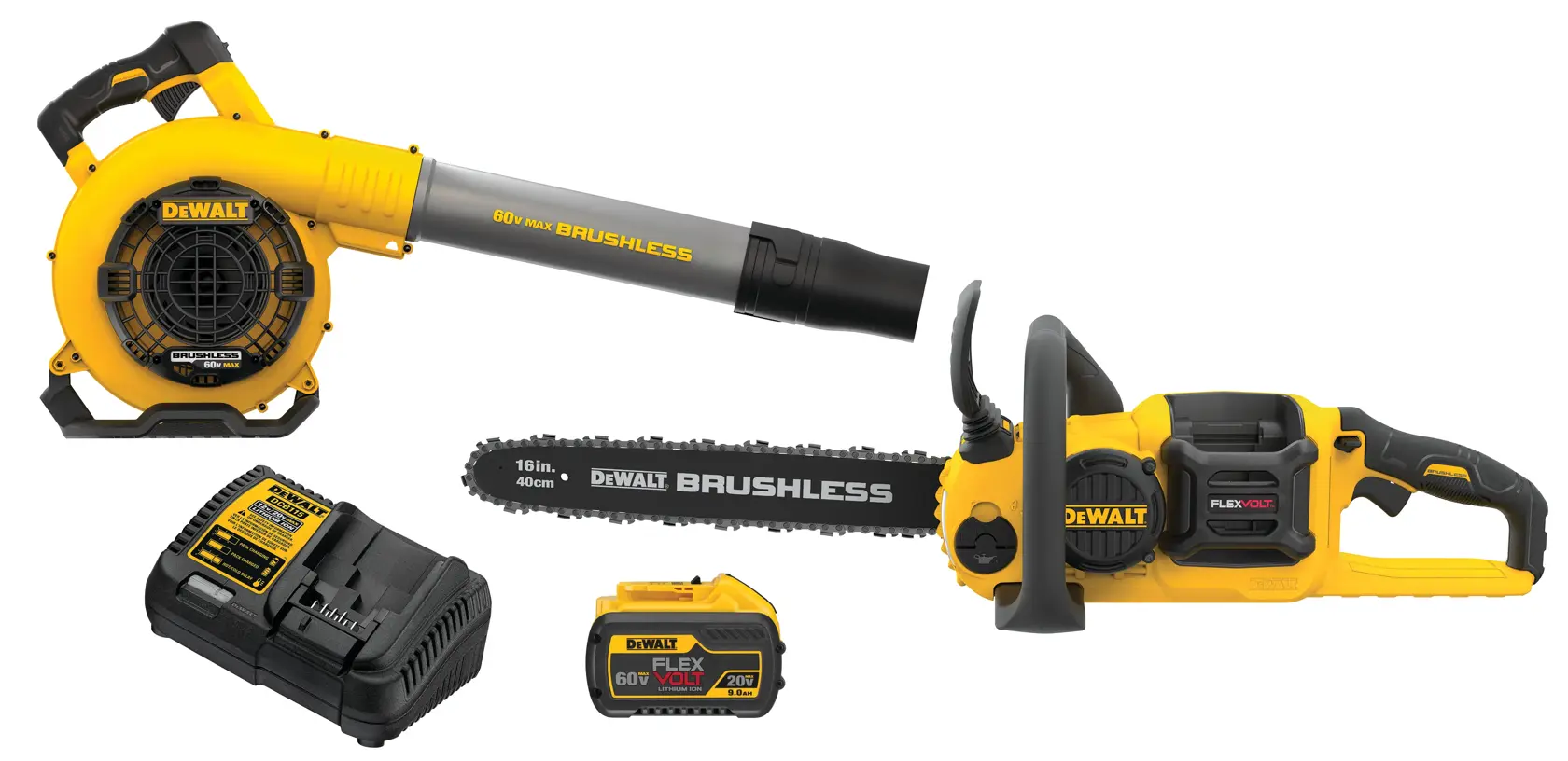 DEWALT® 60V MAX* 16-in. Brushless Cordless Chainsaw and Blower Kit