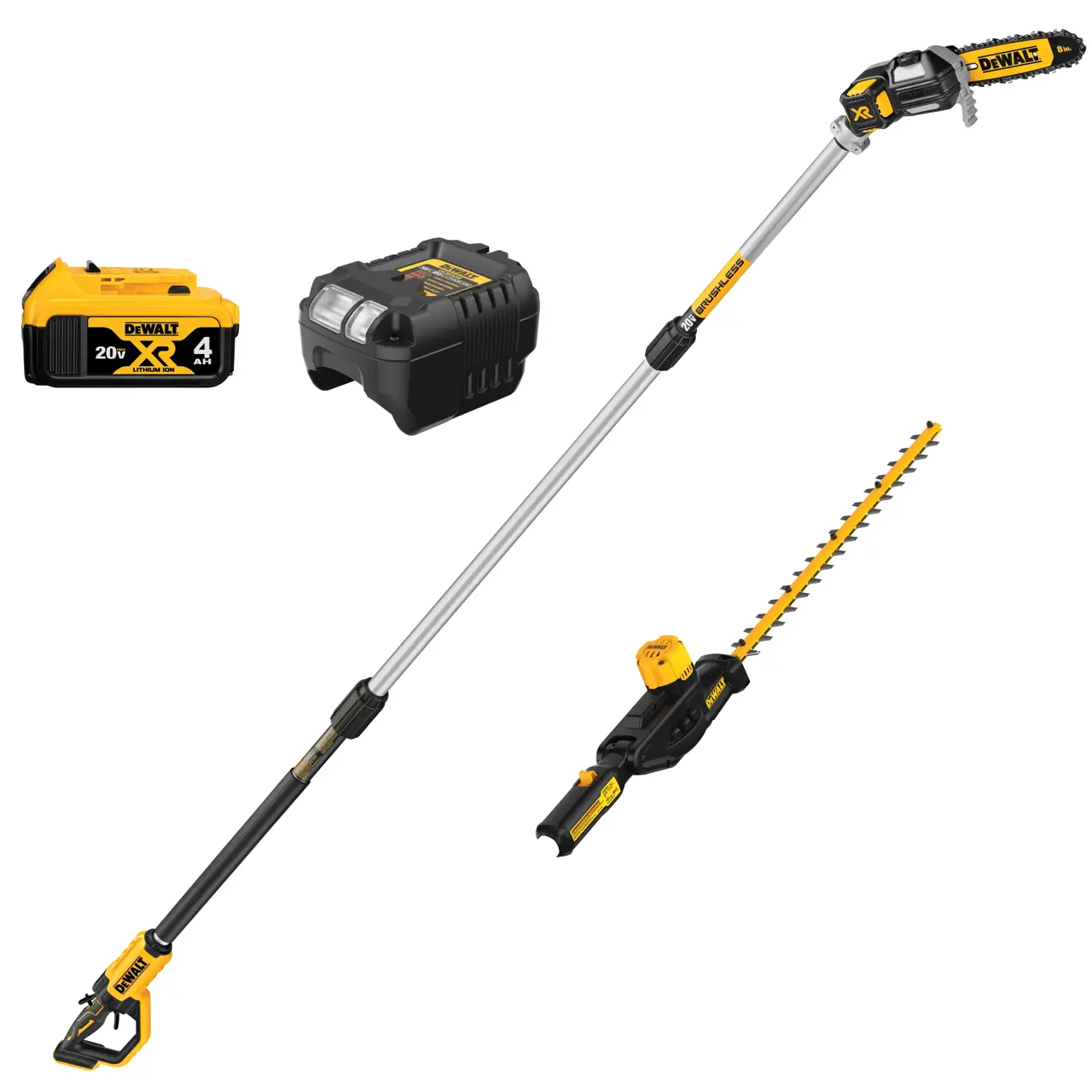 20V MAX Brushless Cordless Pole Saw and Pole Hedge Trimmer Combo Kit