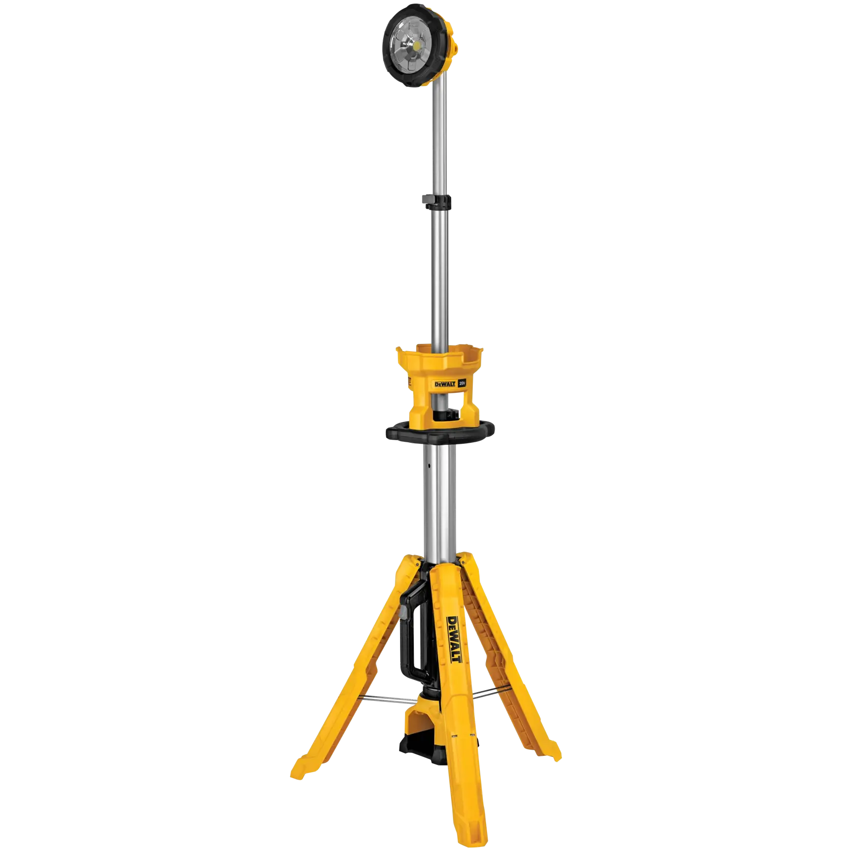 profile of right side of an extended cordless tripod light