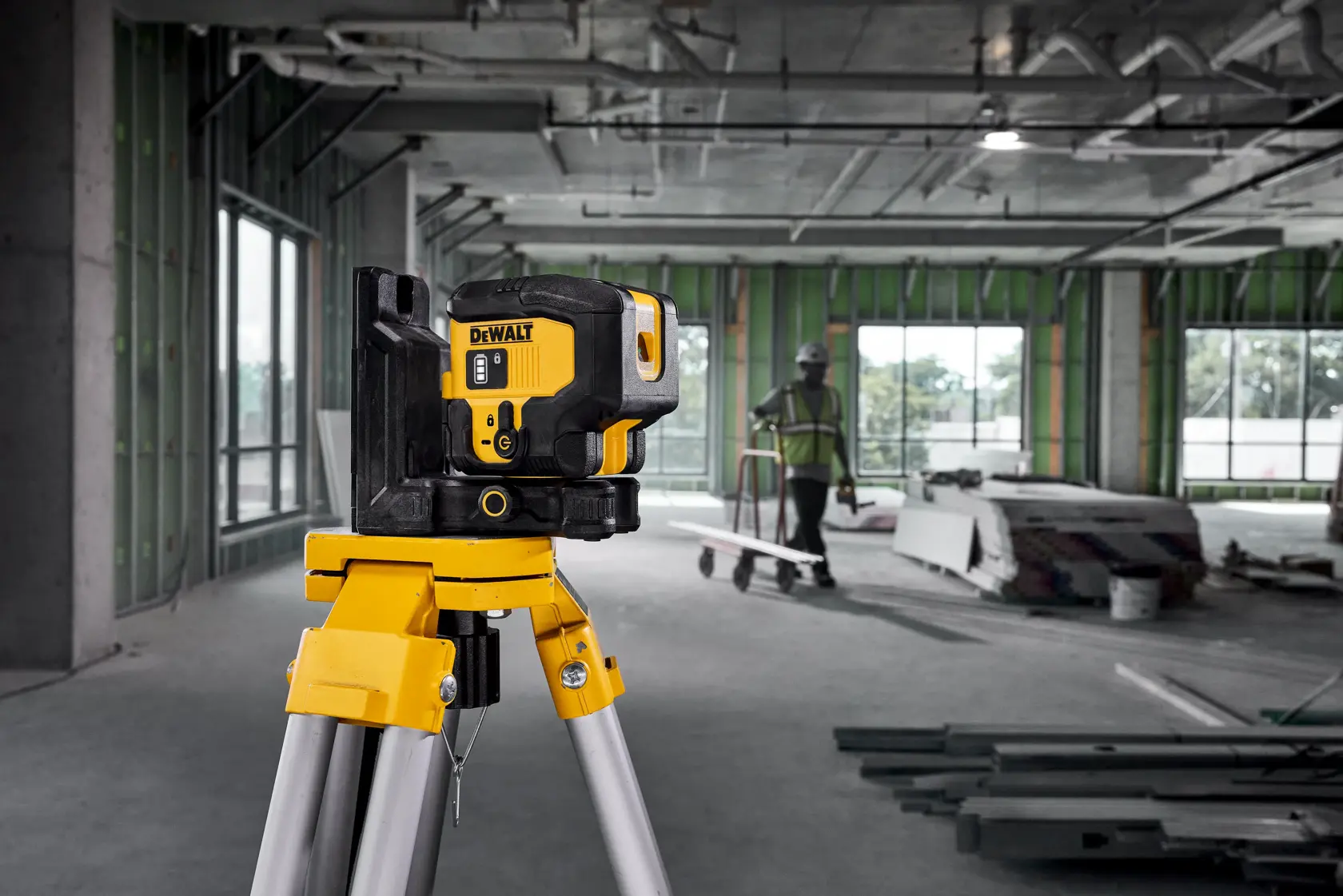 USB Rechargeable Green 3-Spot Laser-Bare in a commercial environment