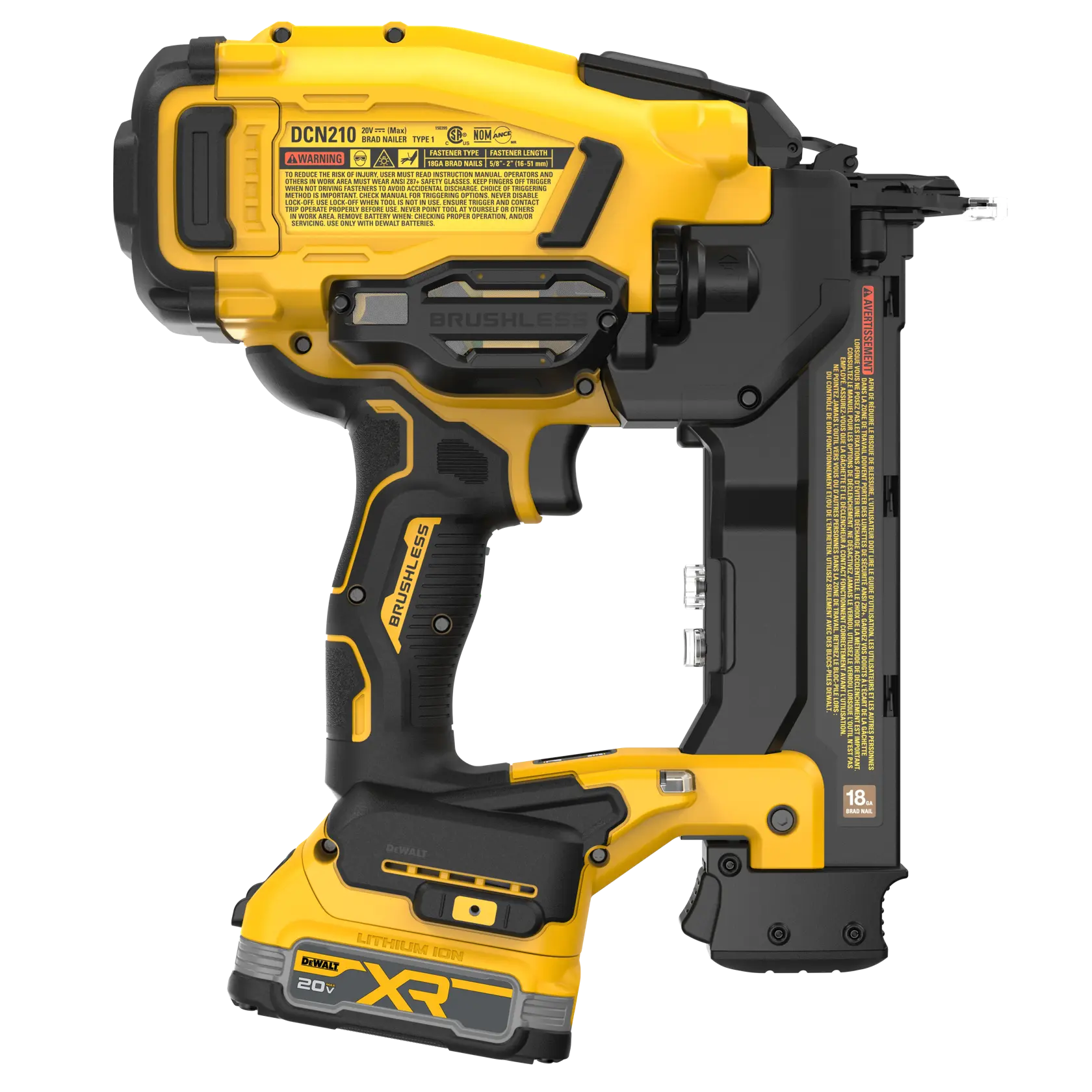 DEWALT® 20V MAX* XR® Cordless 18GA Brad Nailer Kit thumbnail 4