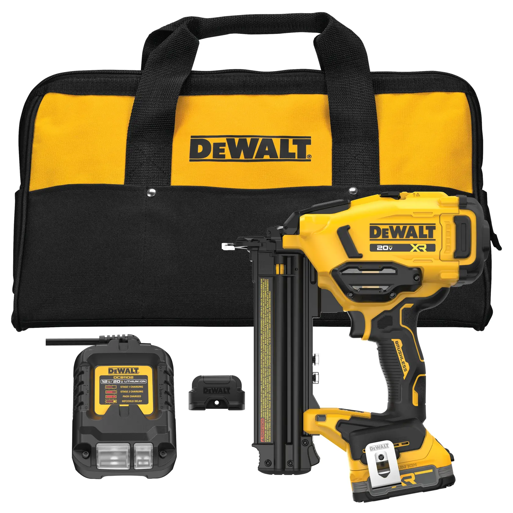 Brand nailer kitted image battery shown front facing