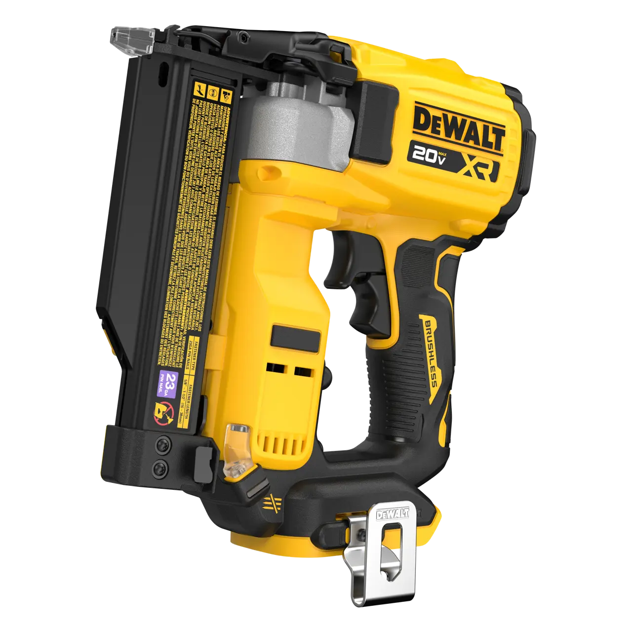 20V MAX XR(R) Brushless Cordless 23ga Pin Nailer (Tool Only)