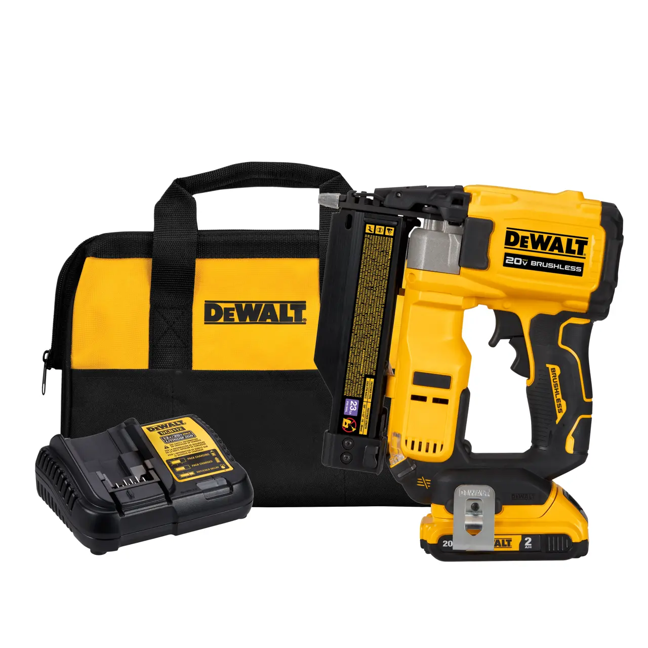 ATOMIC COMPACT SERIES 20V MAX Brushless Cordless 23ga Pin Nailer Kit