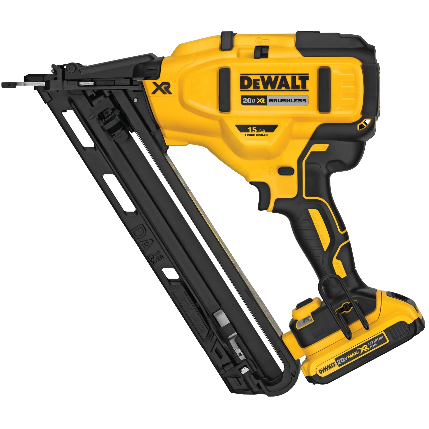 DEWALT® 20V MAX* XR® 15 GA Cordless Angled Finish Nailer Kit