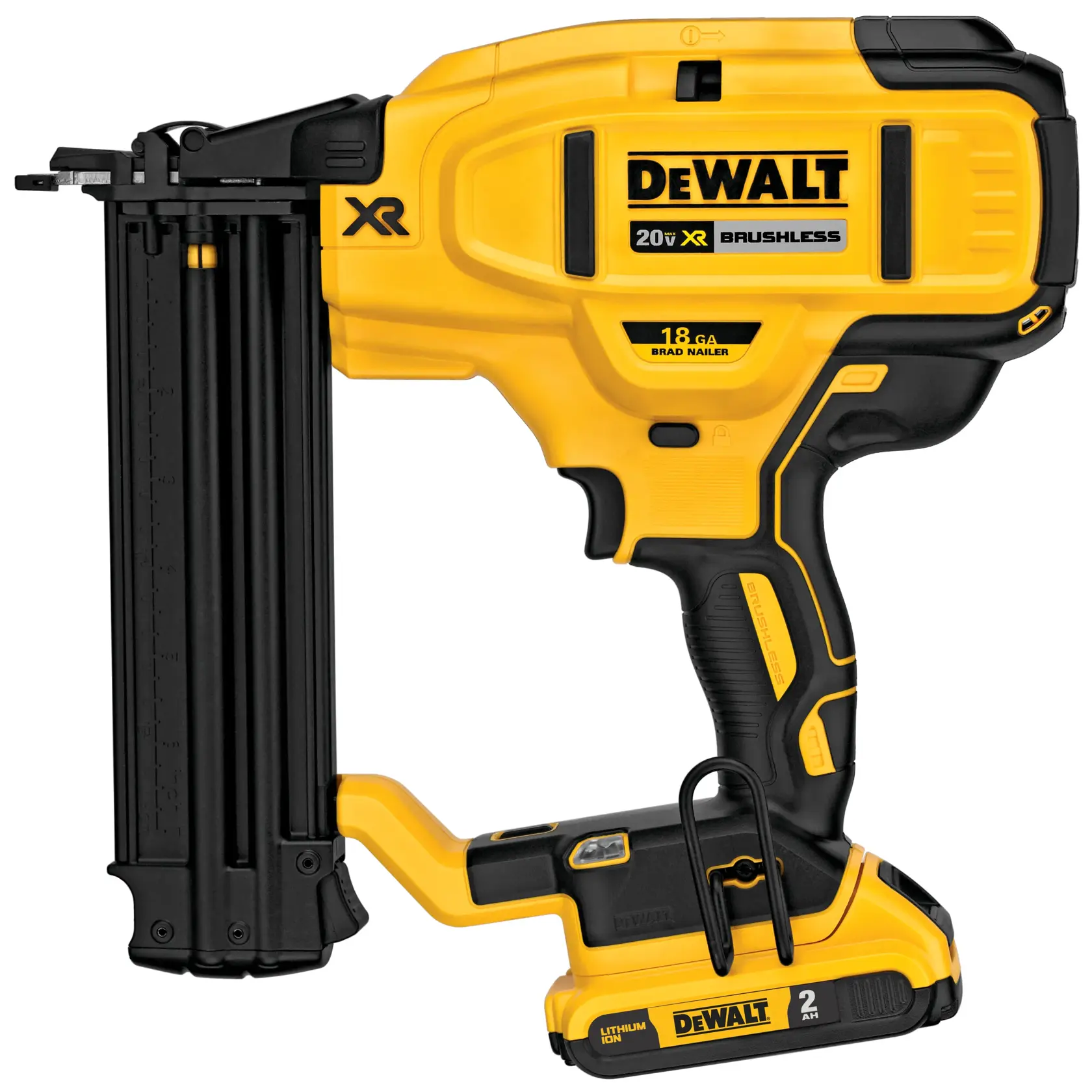 DEWALT® 20V MAX* XR 18 GA Cordless Brad Nailer with (1) 2.0 Ah Battery and Charger