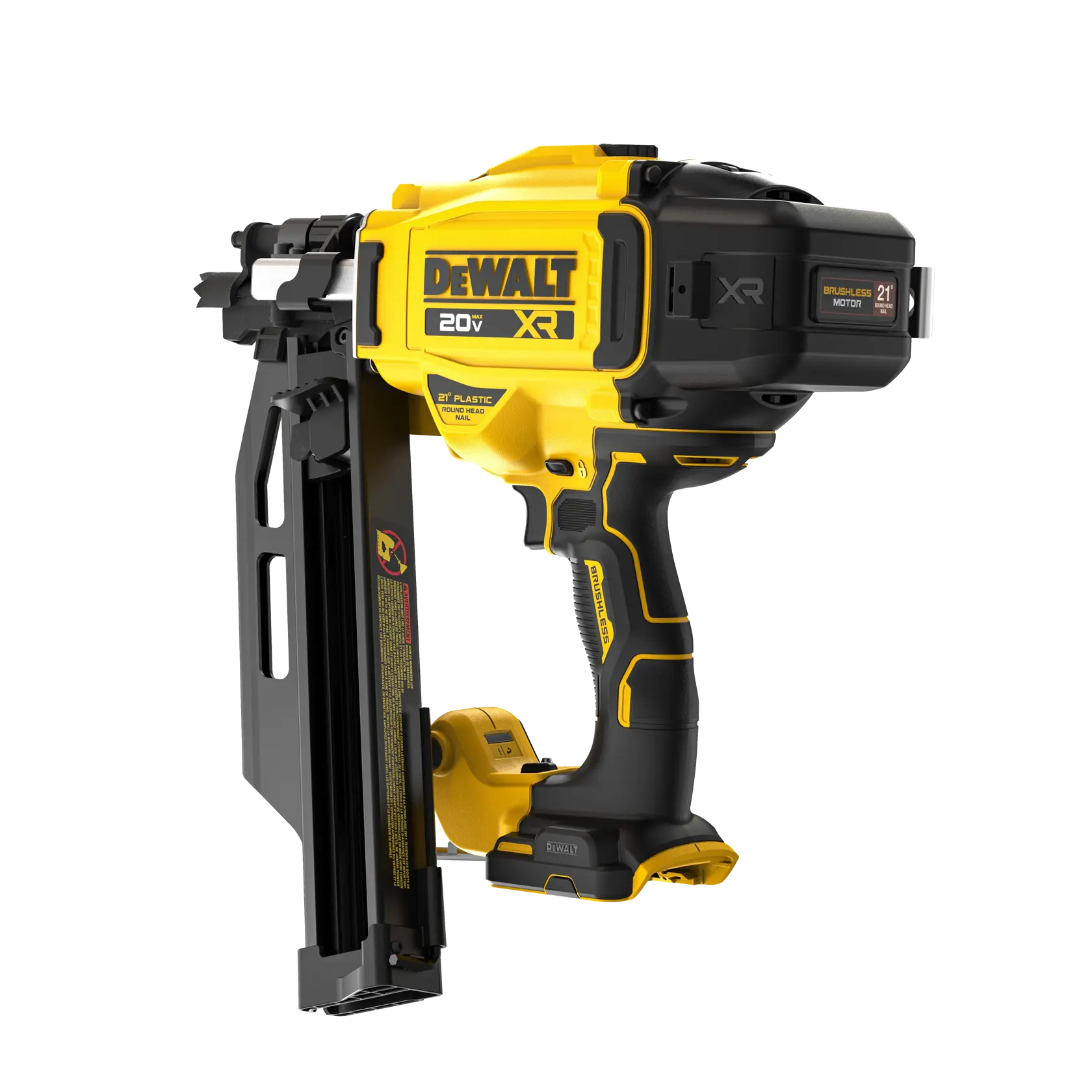 DEWALT® 20V MAX* XR® 30 gauge Framing Nailer with battery at a 3/4 back facing angle