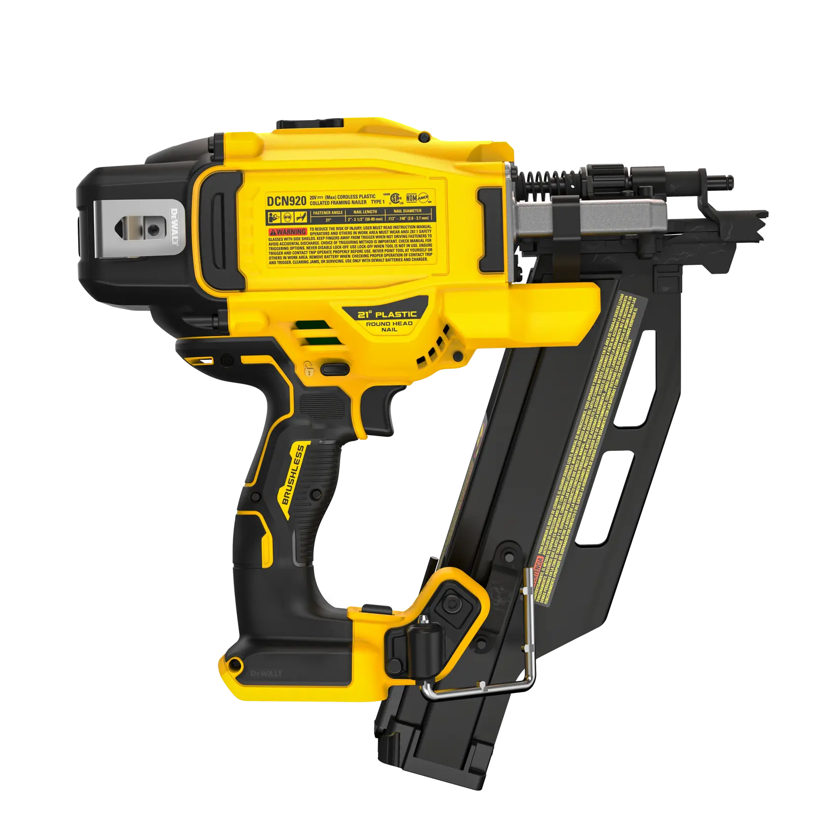 DEWALT® 20V MAX* XR®  Brushless Cordless 21° Plastic Collated Framing Nailer (Tool Only) thumbnail 4