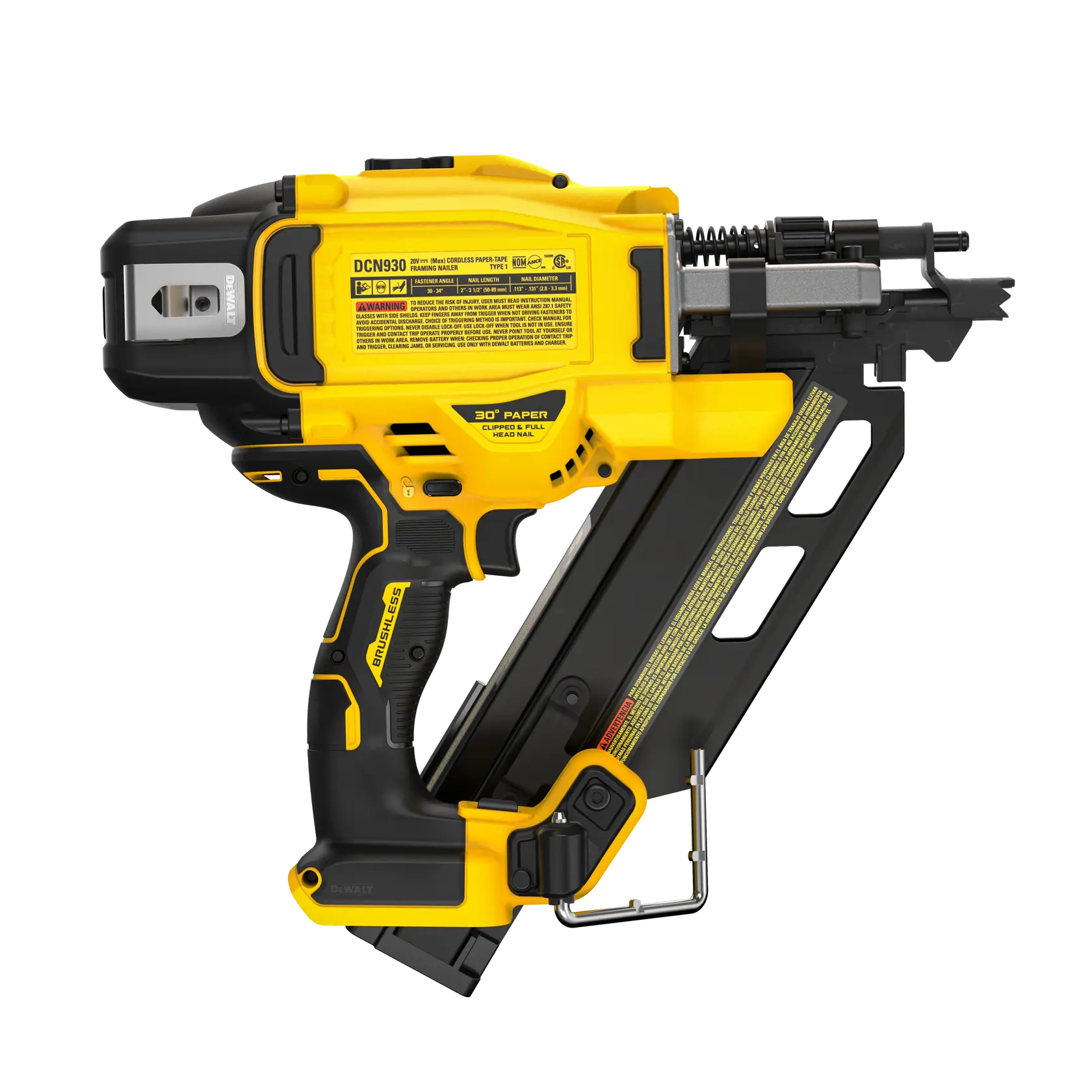 DEWALT® 20V MAX* XR® Brushless 30° Paper Collated Framing Nailer (Tool Only) thumbnail 4