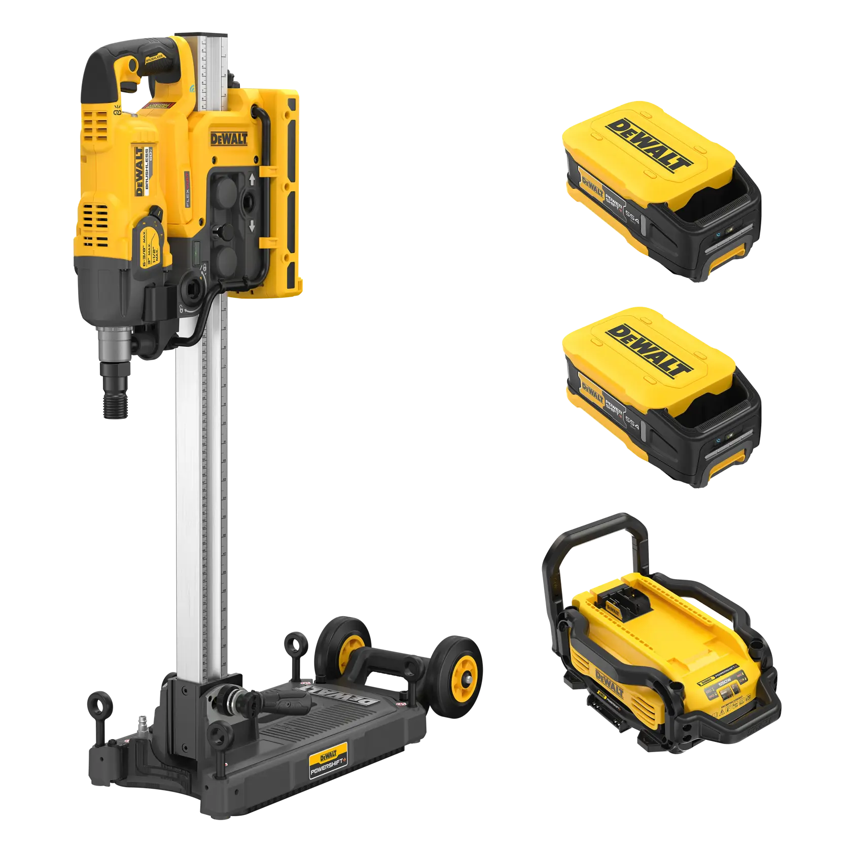 DEWALT POWERSHIFT™ 6.375IN CORE DRILL STAND KIT on white background