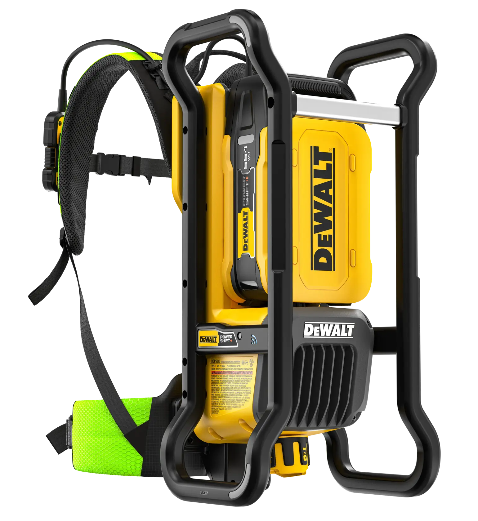 DEWALT POWERSHIFT™ BACKPACK CONCRETE VIBRATOR  on white background