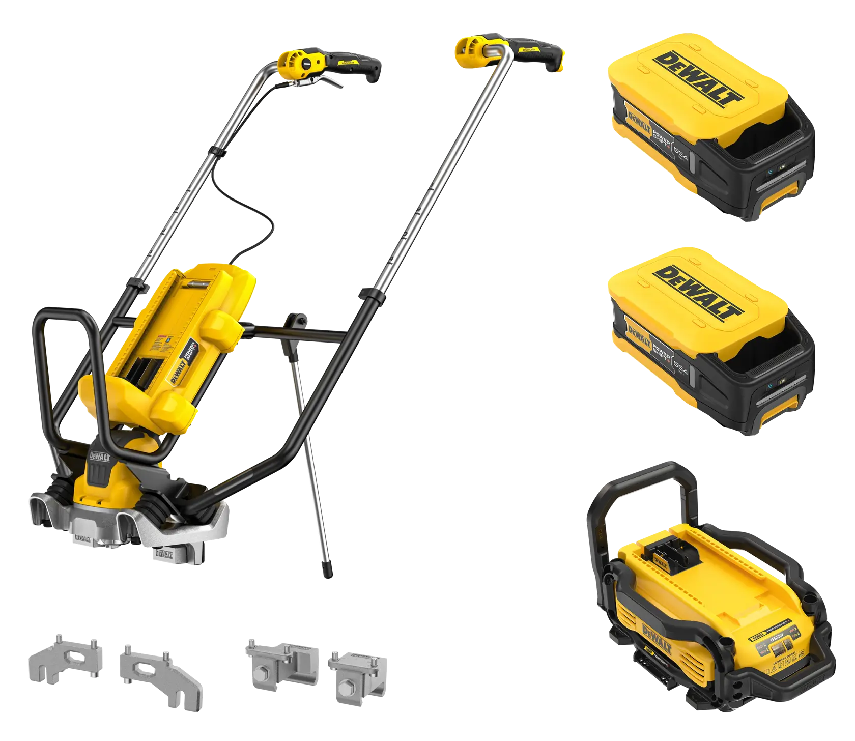 DEWALT POWERSHIFT™ CONCRETE POWER SCREED kit shot on white background